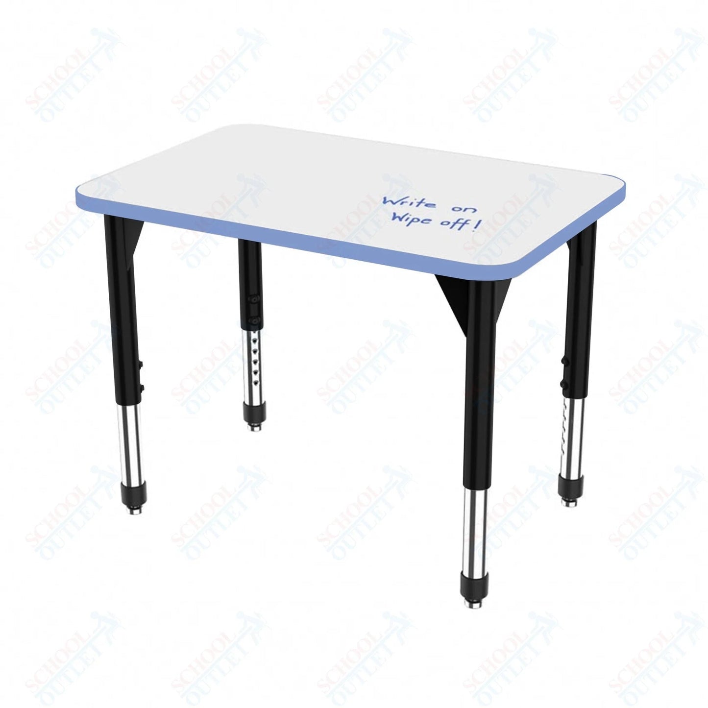 Marco Premier Series Rectangle Collaborative Desk w/ Dry Erase HPL Top 24" x 36" Adjustable Height 21"-31" (43-2224-DB) - SchoolOutlet