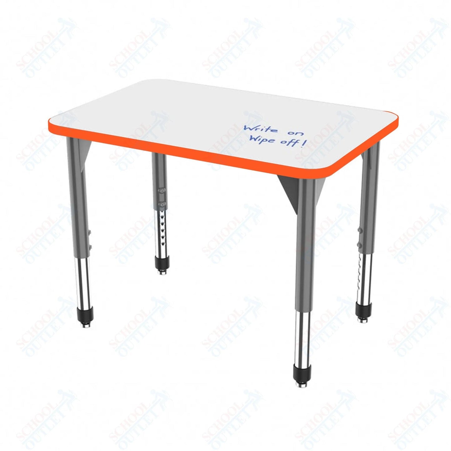 Marco Premier Series Rectangle Collaborative Desk w/ Dry Erase HPL Top 24" x 36" Adjustable Height 21"-31" (43-2224-DB) - SchoolOutlet