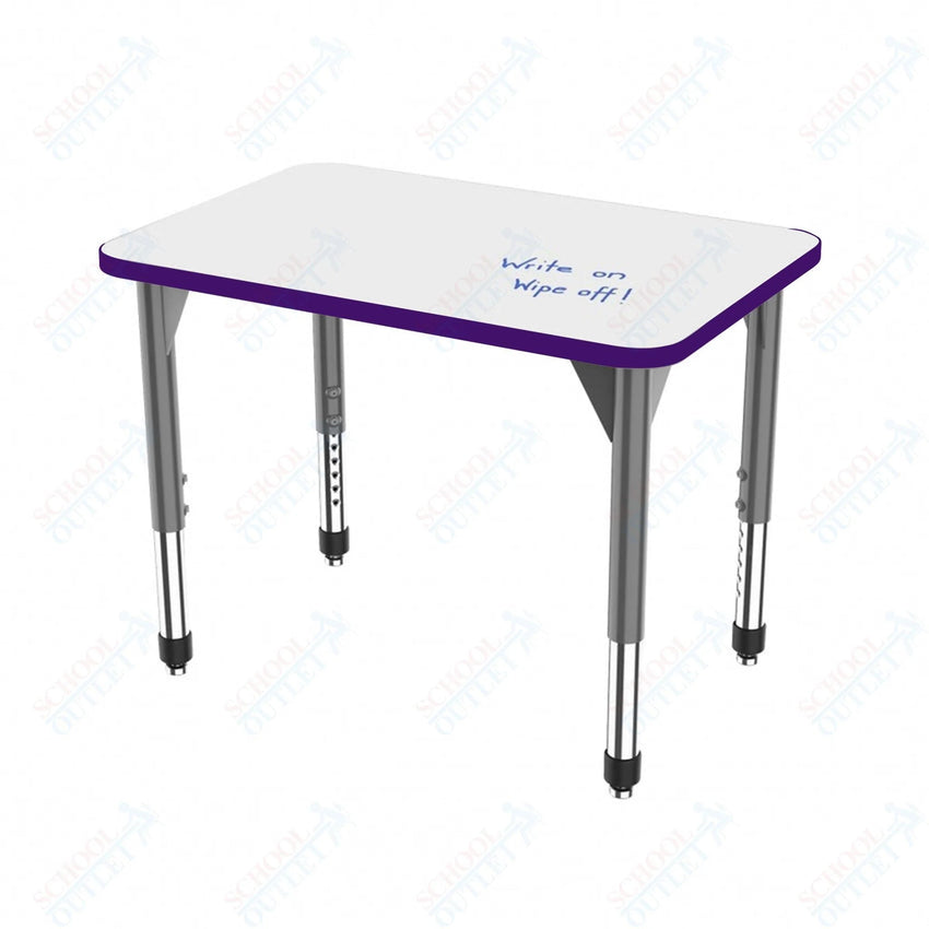 Marco Premier Series Rectangle Collaborative Desk w/ Dry Erase HPL Top 24" x 36" Adjustable Height 21"-31" (43-2224-DB) - SchoolOutlet