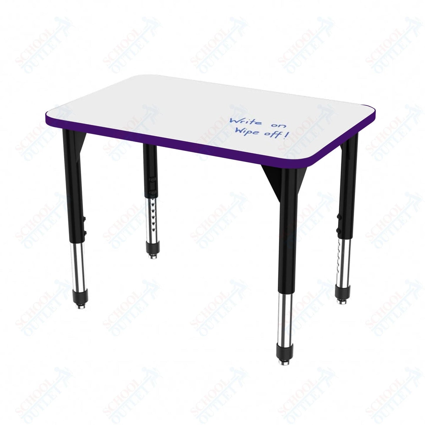 Marco Premier Series Rectangle Collaborative Desk w/ Dry Erase HPL Top 24" x 36" Adjustable Height 21"-31" (43-2224-DB) - SchoolOutlet