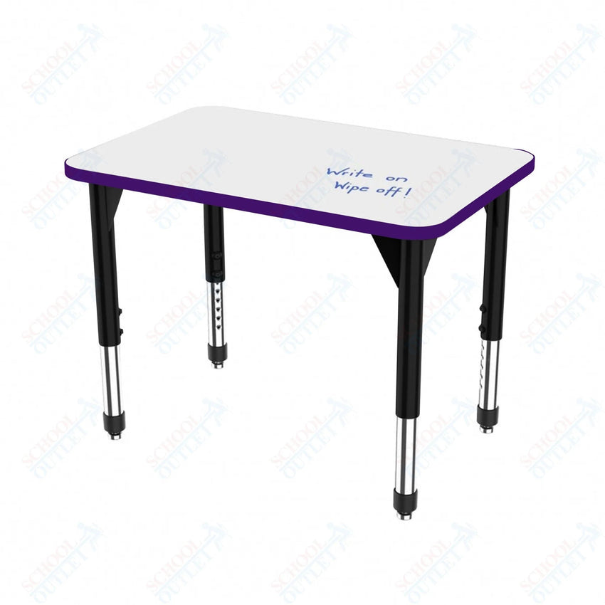 Marco Premier Series Rectangle Collaborative Desk w/ Dry Erase HPL Top 24" x 36" Adjustable Height 21"-31" (43-2224-DB) - SchoolOutlet