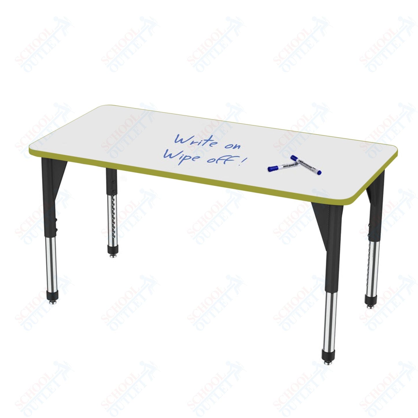 Marco Premier Series Rectangle Stand - Up Table w/ Dry Erase Top 30" x 72" Adj Height 32" - 42" (43 - 2238 - DA) - SchoolOutlet