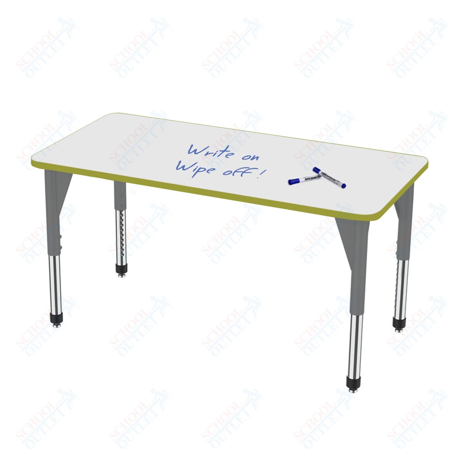 Marco Premier Series Rectangle Stand - Up Table w/ Dry Erase Top 30" x 72" Adj Height 32" - 42" (43 - 2238 - DA) - SchoolOutlet