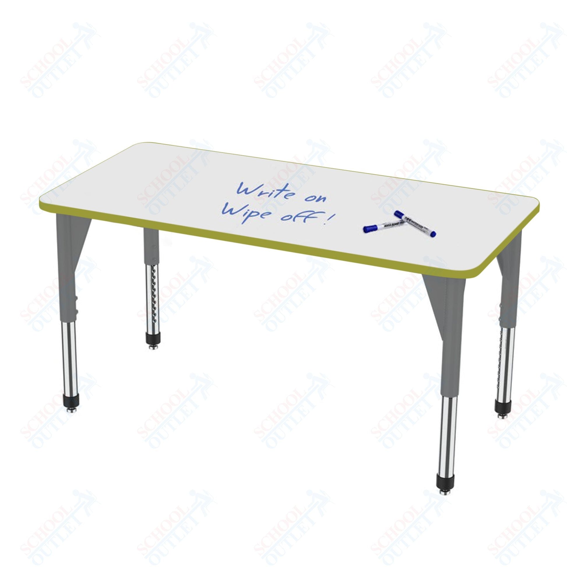 Marco Premier Series Rectangle Stand - Up Table w/ Dry Erase Top 30" x 72" Adj Height 32" - 42" (43 - 2238 - DA) - SchoolOutlet