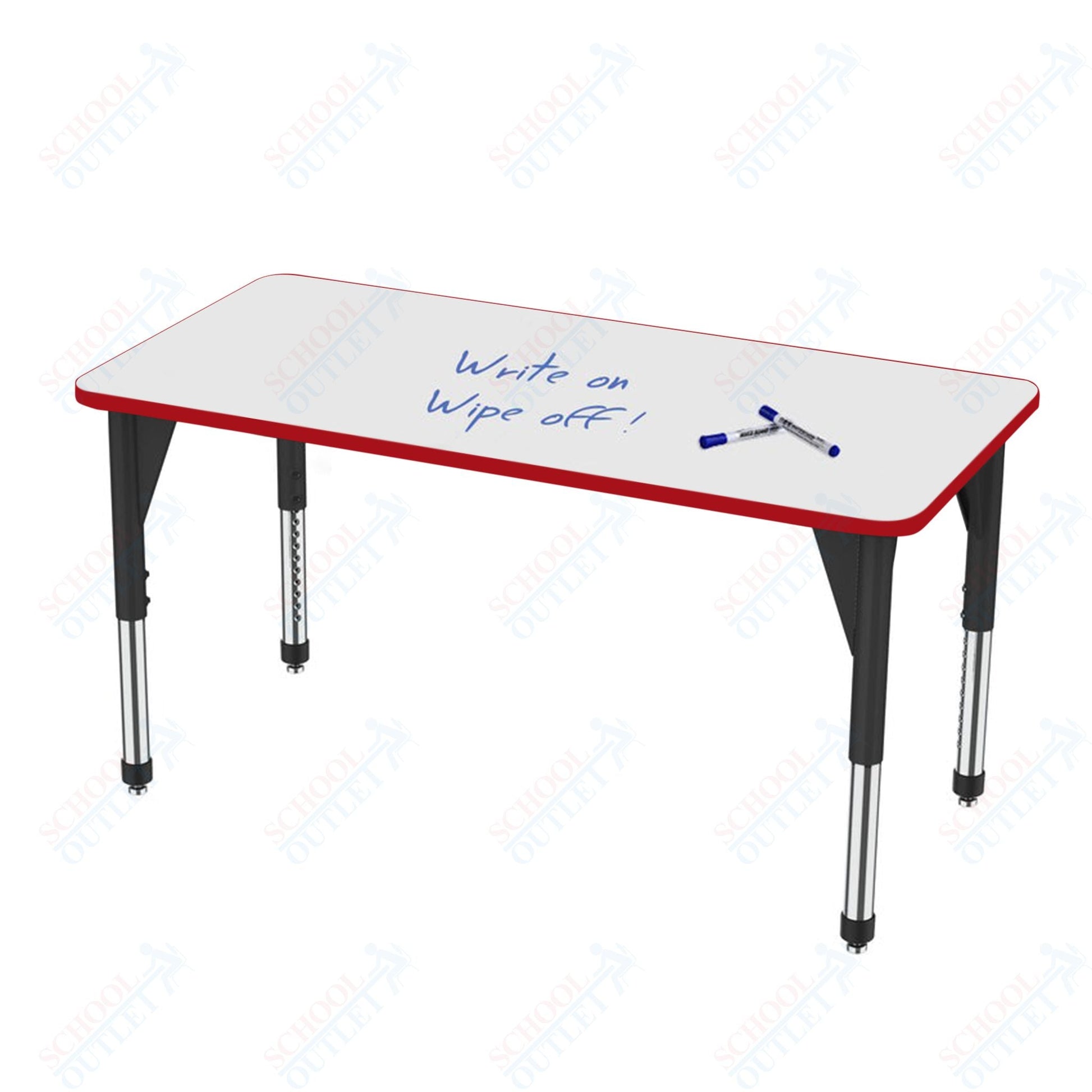 Marco Premier Series Rectangle Stand - Up Table w/ Dry Erase Top 30" x 72" Adj Height 32" - 42" (43 - 2238 - DA) - SchoolOutlet