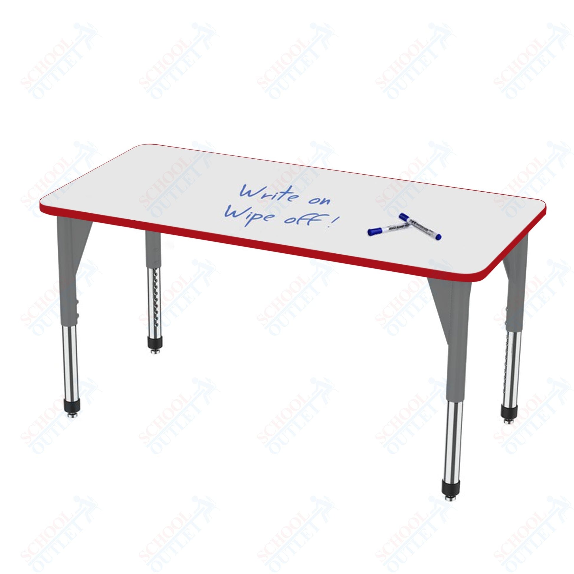Marco Premier Series Rectangle Stand - Up Table w/ Dry Erase Top 30" x 72" Adj Height 32" - 42" (43 - 2238 - DA) - SchoolOutlet