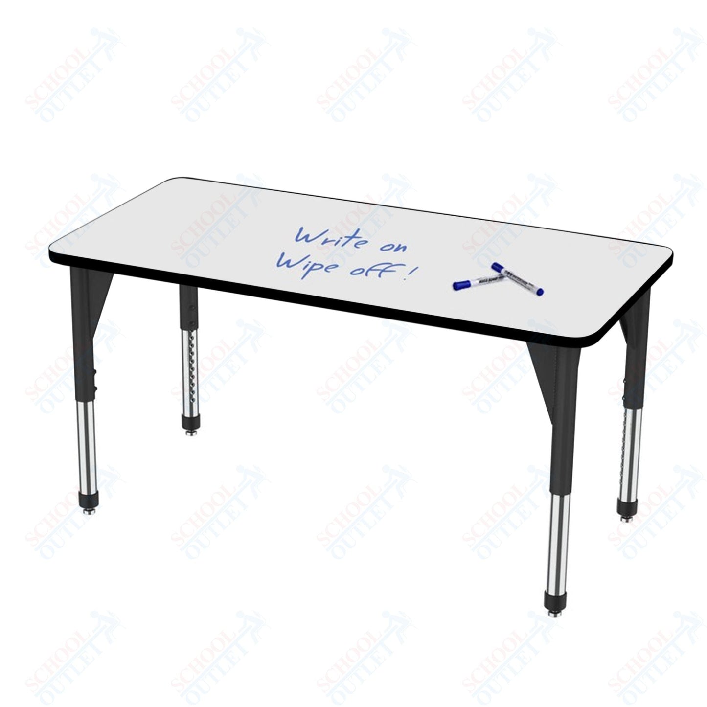 Marco Premier Series Rectangle Activity Table w/ Dry Erase Top 36" x 60" Adj Height 21" - 31" (43 - 2247 - DB) - SchoolOutlet