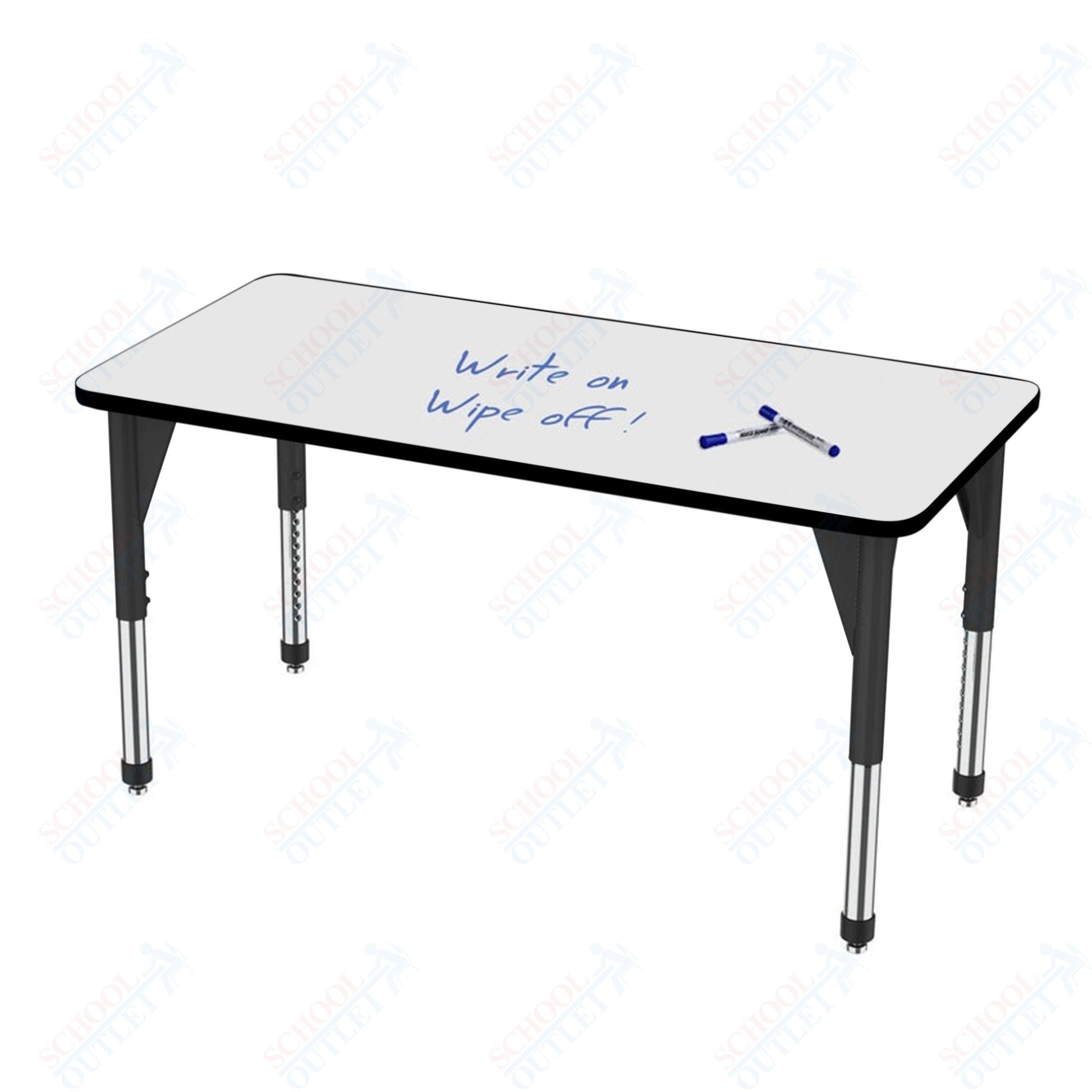 Marco Premier Series Rectangle Activity Table w/ Dry Erase Top 36" x 60" Adj Height 21" - 31" (43 - 2247 - DB) - SchoolOutlet