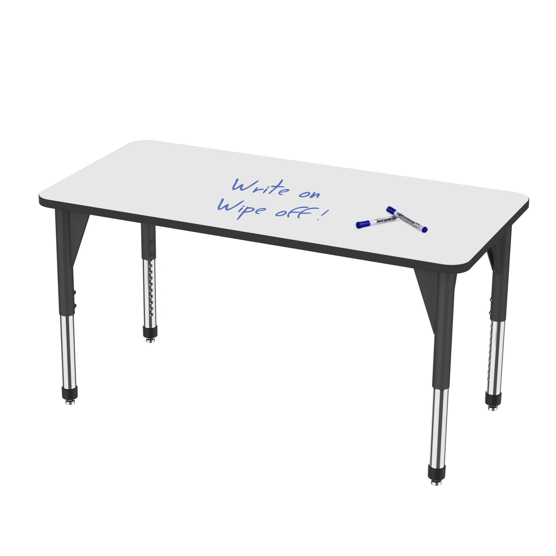 Marco Premier Series Rectangle Activity Table w/ Dry Erase Top 36" x 60" Adj Height 21" - 31" (43 - 2247 - DB) - SchoolOutlet