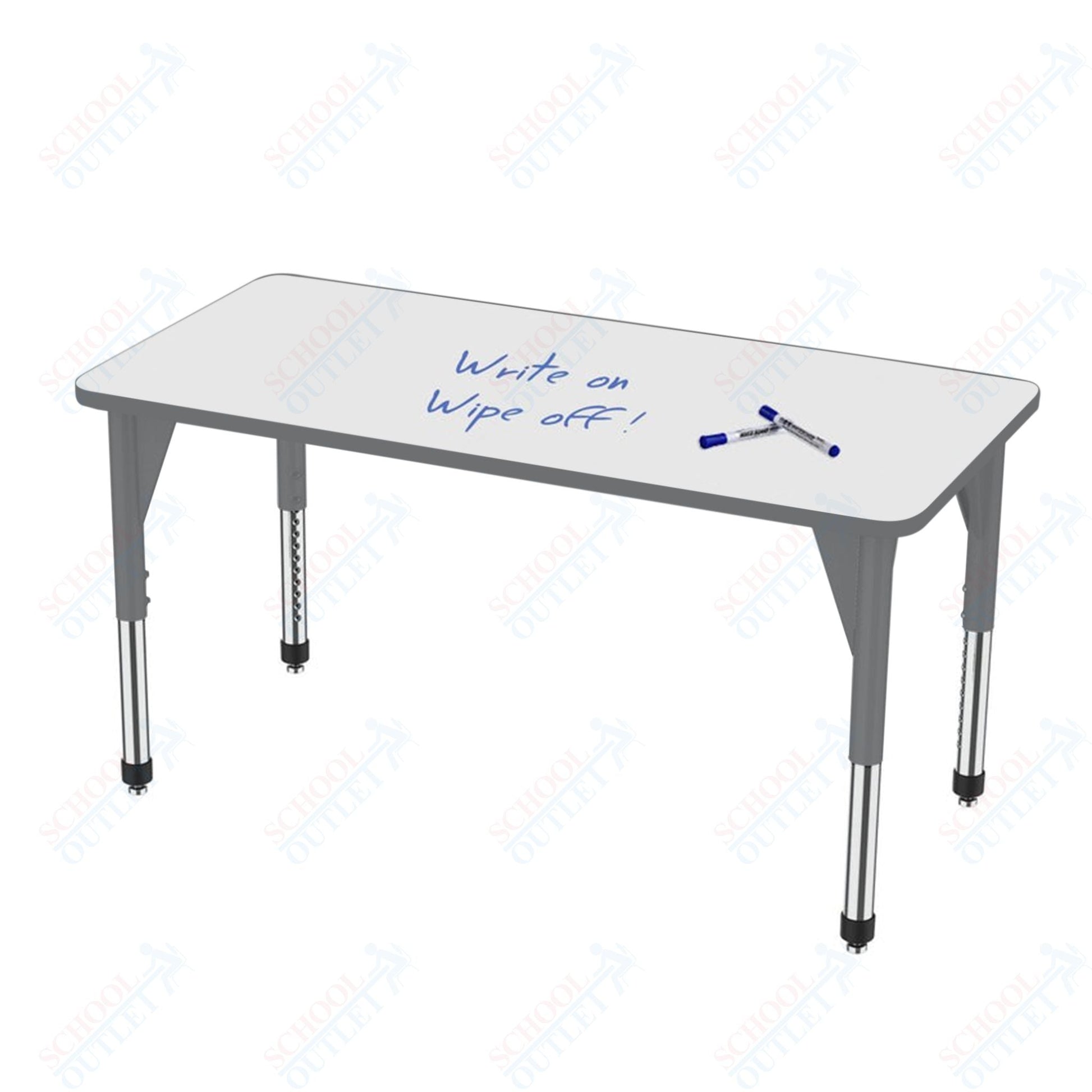 Marco Premier Series Rectangle Activity Table w/ Dry Erase Top 36" x 60" Adj Height 21" - 31" (43 - 2247 - DB) - SchoolOutlet