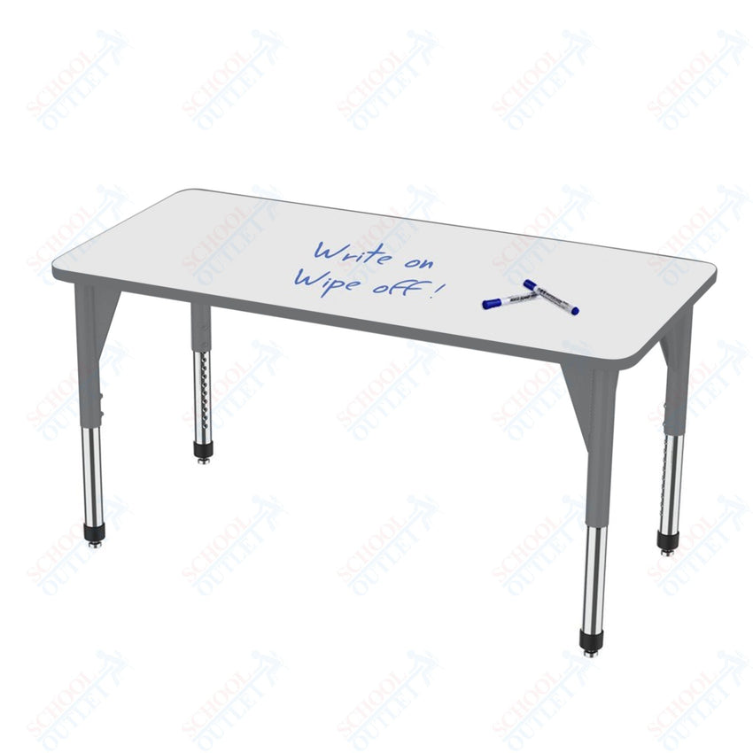Marco Premier Series Rectangle Activity Table w/ Dry Erase Top 36" x 60" Adj Height 21" - 31" (43 - 2247 - DB) - SchoolOutlet