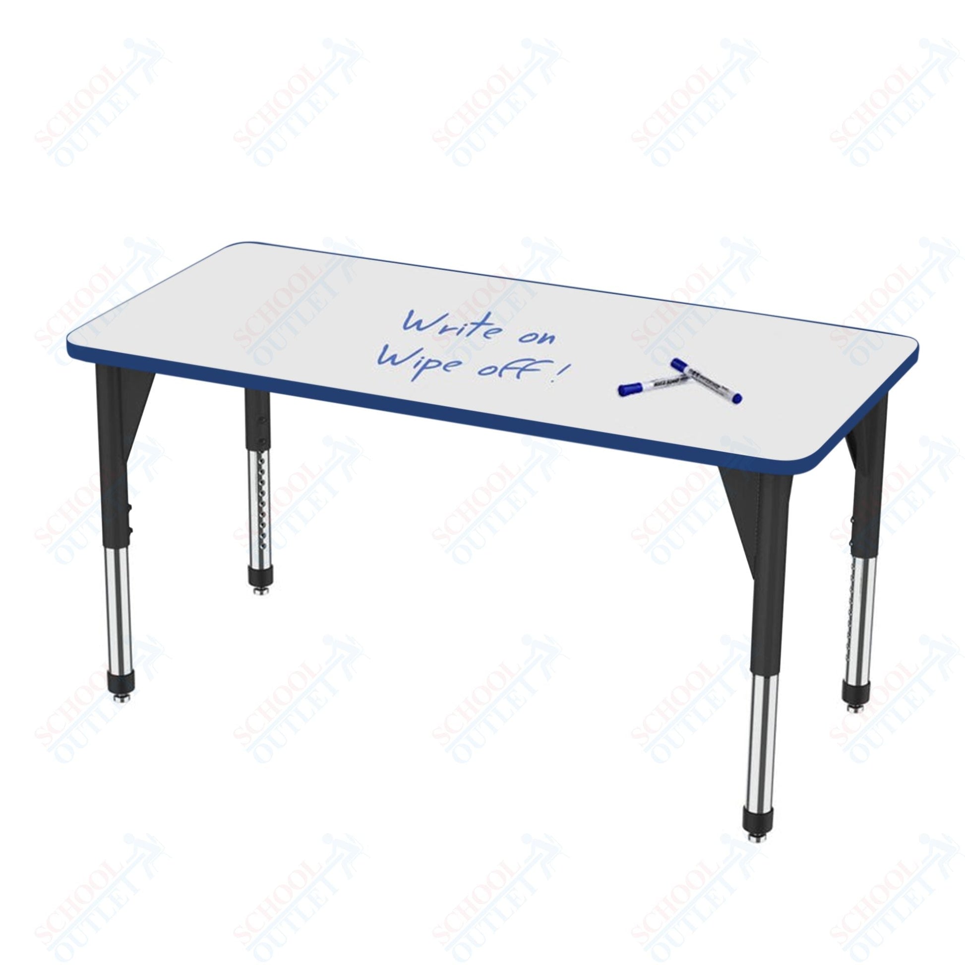 Marco Premier Series Rectangle Activity Table w/ Dry Erase Top 36" x 60" Adj Height 21" - 31" (43 - 2247 - DB) - SchoolOutlet