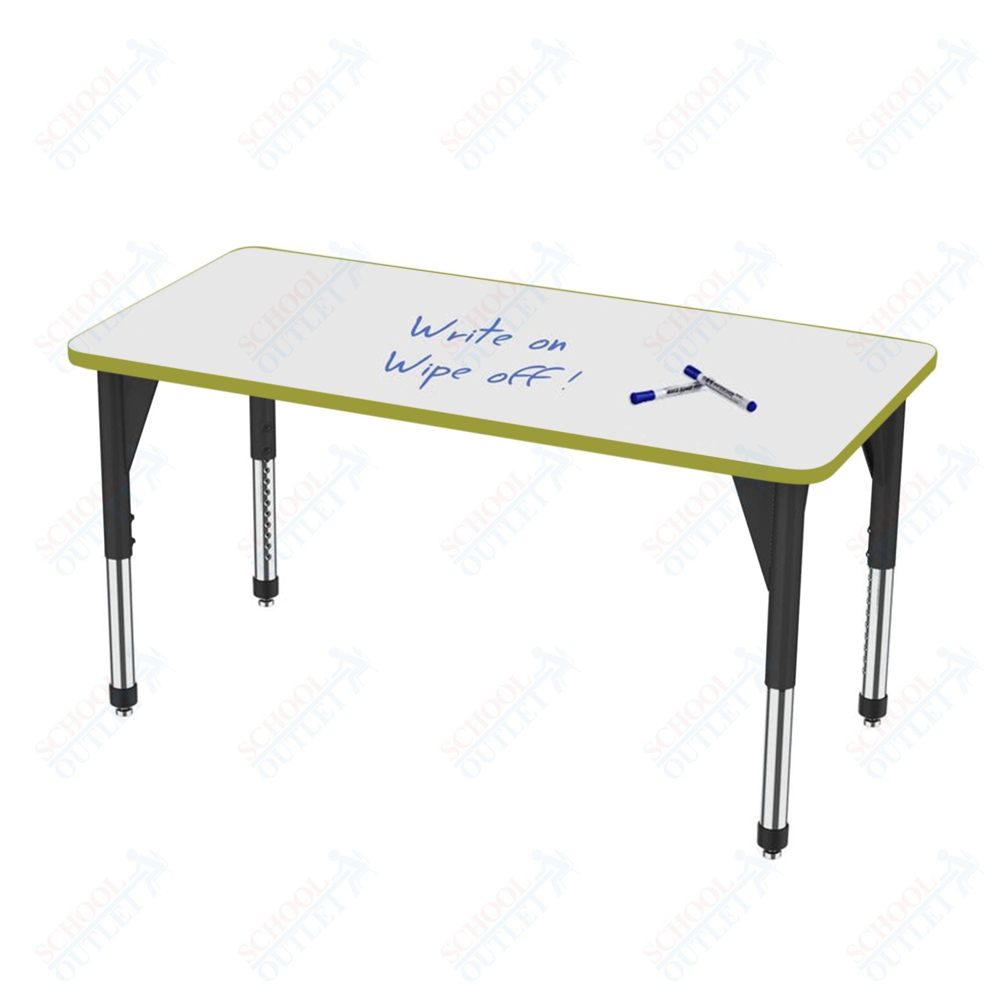 Marco Premier Series Rectangle Activity Table w/ Dry Erase Top 36" x 60" Adj Height 21" - 31" (43 - 2247 - DB) - SchoolOutlet