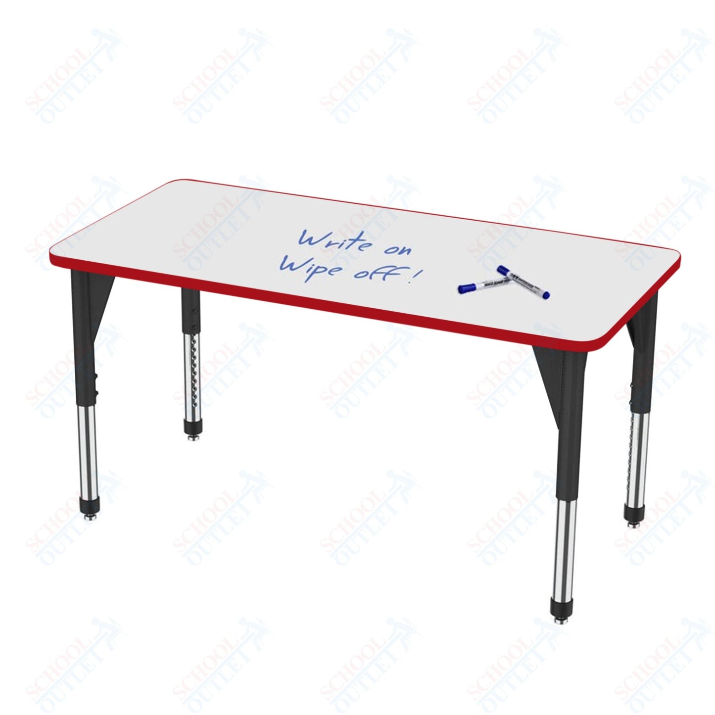 Marco Premier Series Rectangle Activity Table w/ Dry Erase Top 36" x 60" Adj Height 21" - 31" (43 - 2247 - DB) - SchoolOutlet
