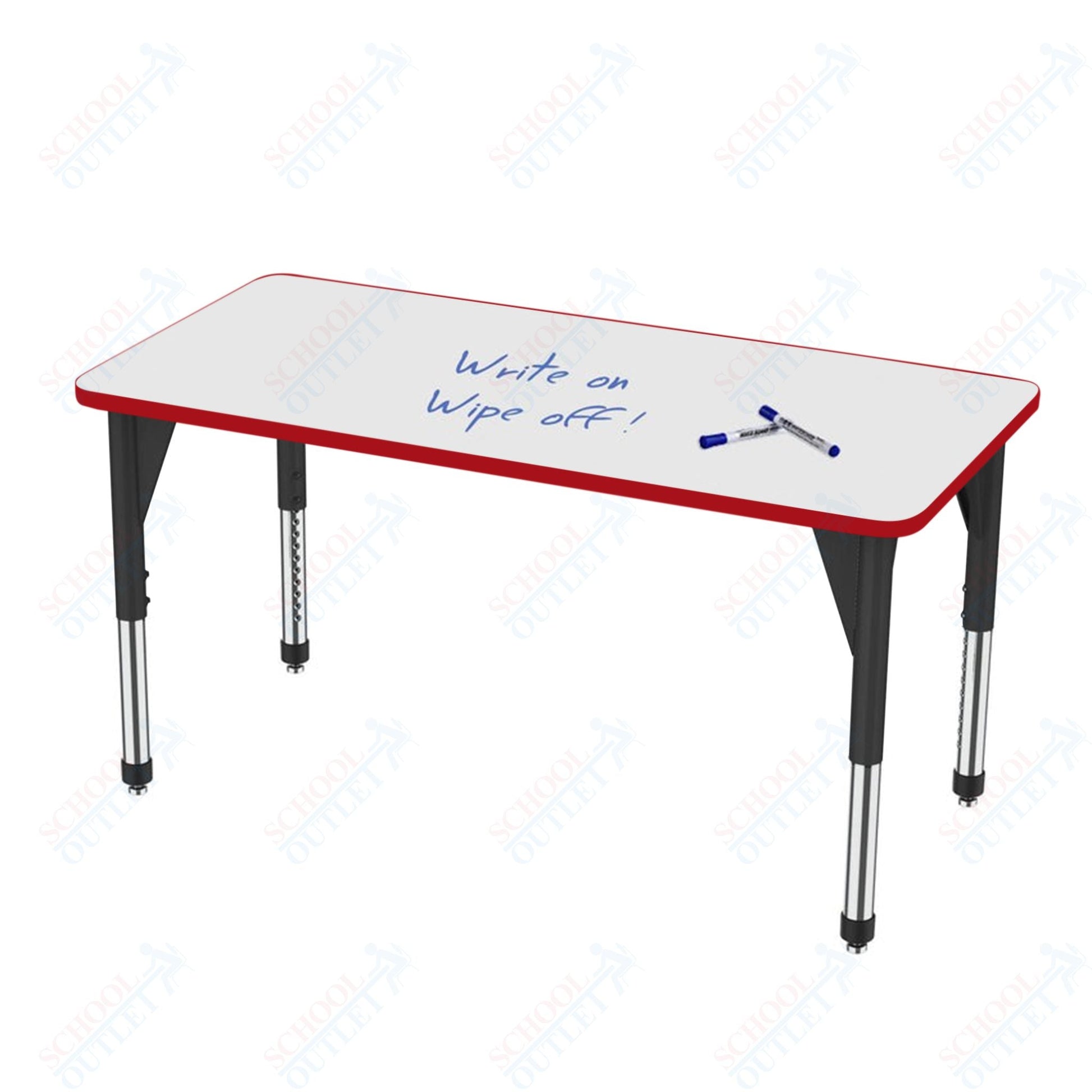 Marco Premier Series Rectangle Activity Table w/ Dry Erase Top 36" x 60" Adj Height 21" - 31" (43 - 2247 - DB) - SchoolOutlet