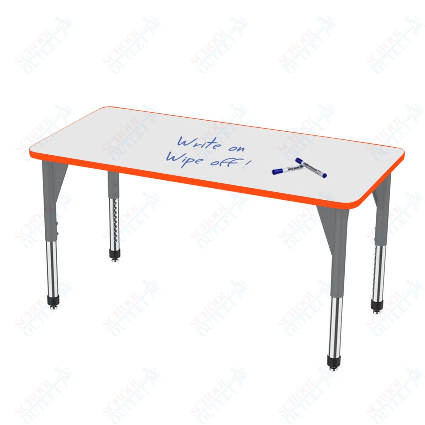 Marco Premier Series Rectangle Activity Table w/ Dry Erase Top 36" x 60" Adj Height 21" - 31" (43 - 2247 - DB) - SchoolOutlet