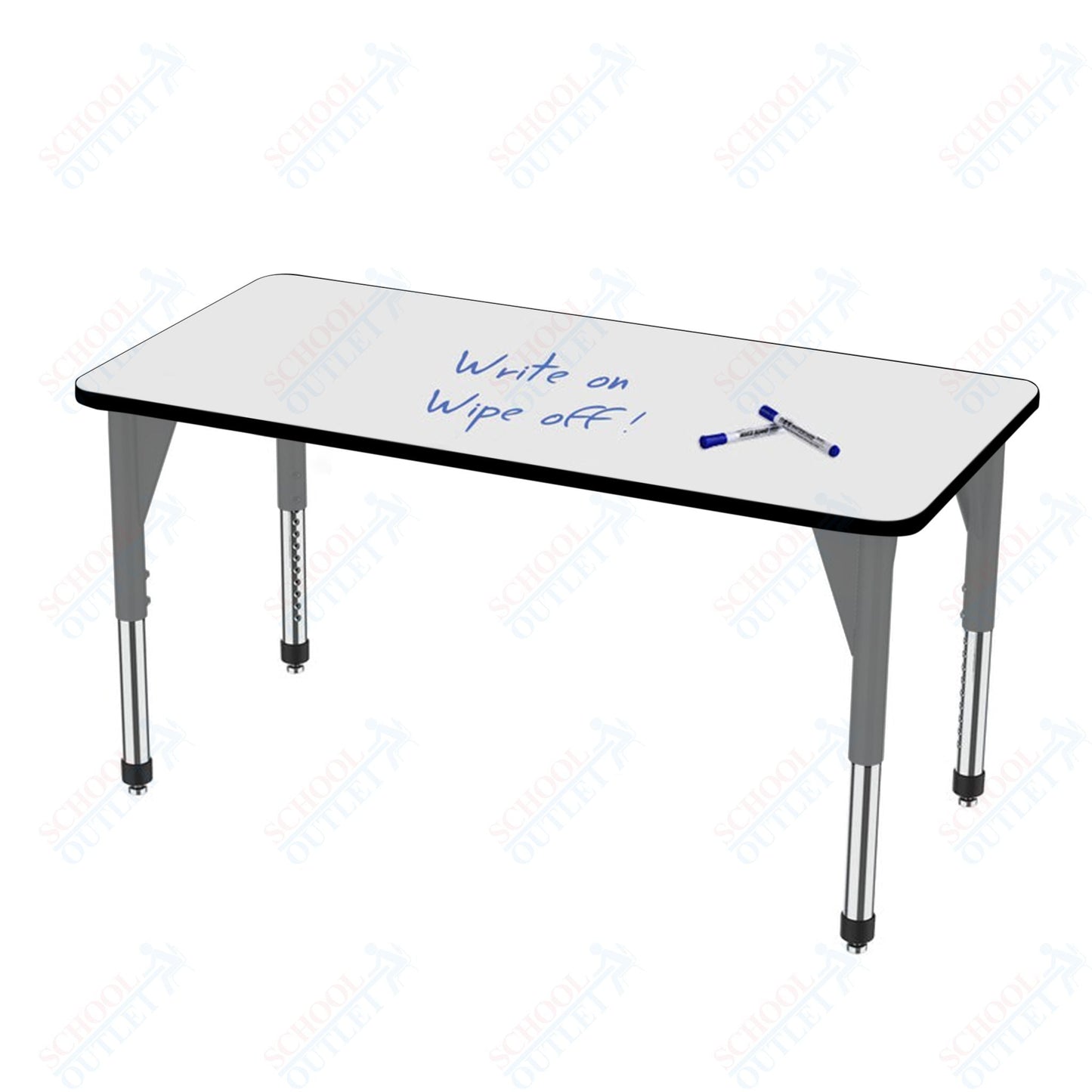 Marco Premier Series Rectangle Stand - Up Table w/ Dry Erase Top 36" x 72" Adj Height 32" - 42" (43 - 2248 - DA) - SchoolOutlet