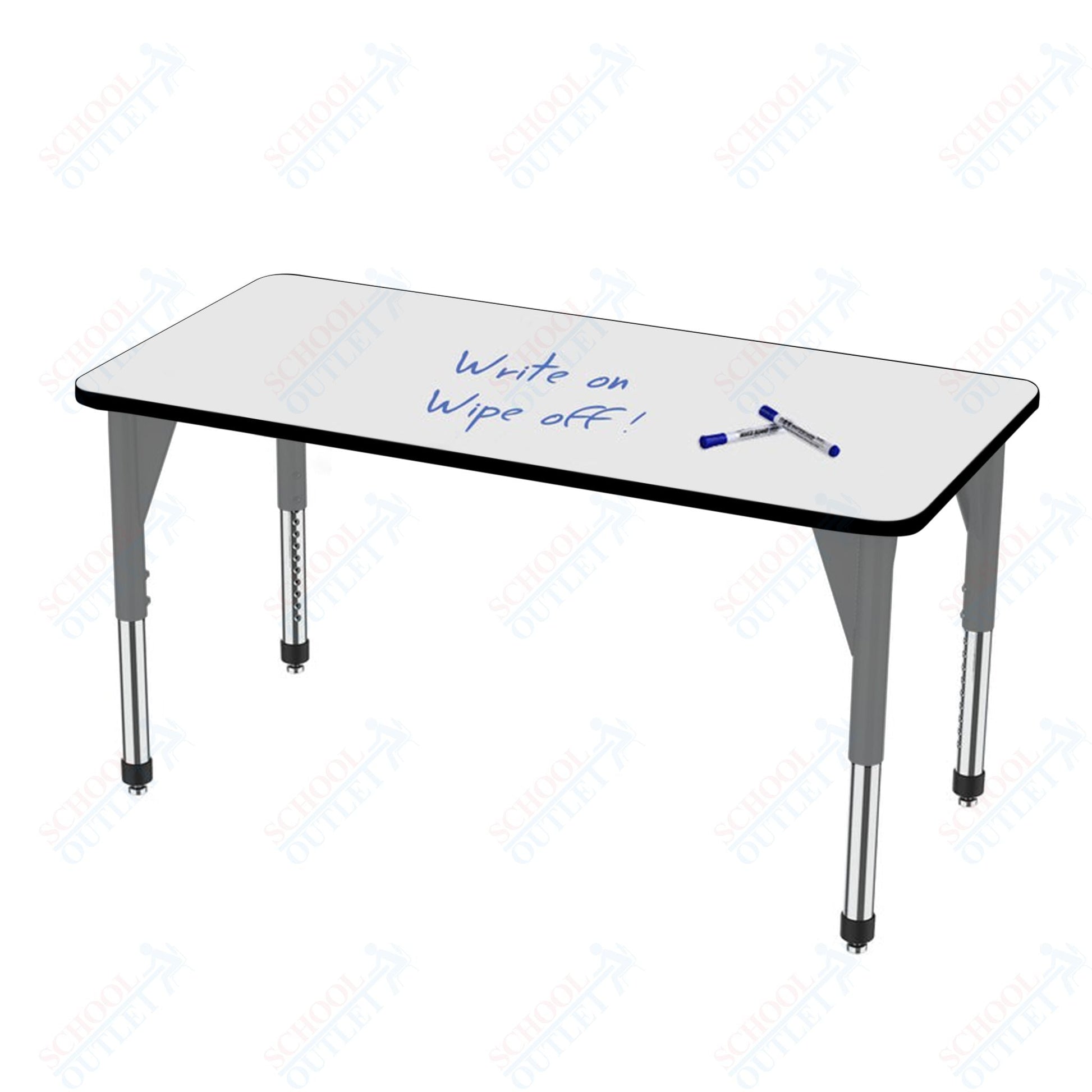 Marco Premier Series Rectangle Stand - Up Table w/ Dry Erase Top 36" x 72" Adj Height 32" - 42" (43 - 2248 - DA) - SchoolOutlet