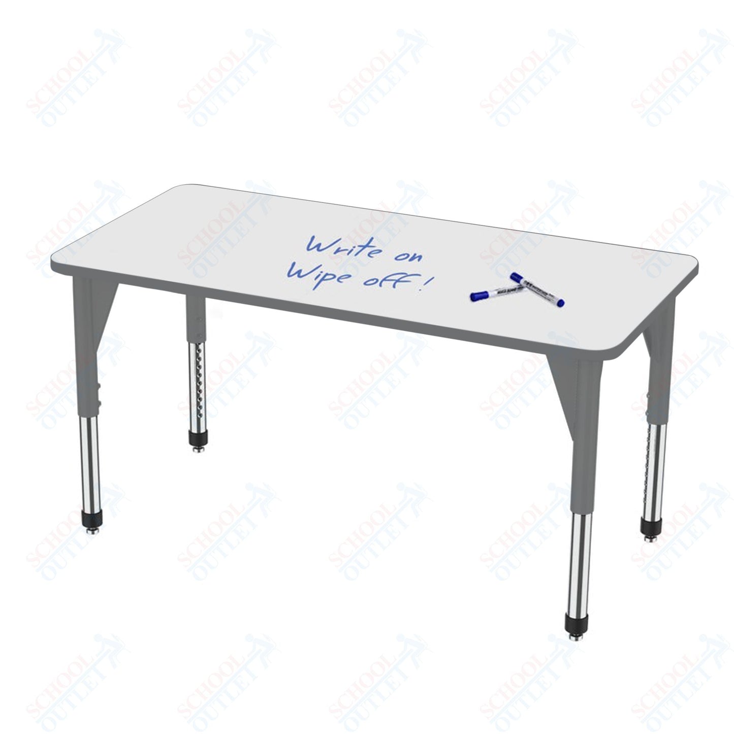 Marco Premier Series Rectangle Stand - Up Table w/ Dry Erase Top 36" x 72" Adj Height 32" - 42" (43 - 2248 - DA) - SchoolOutlet