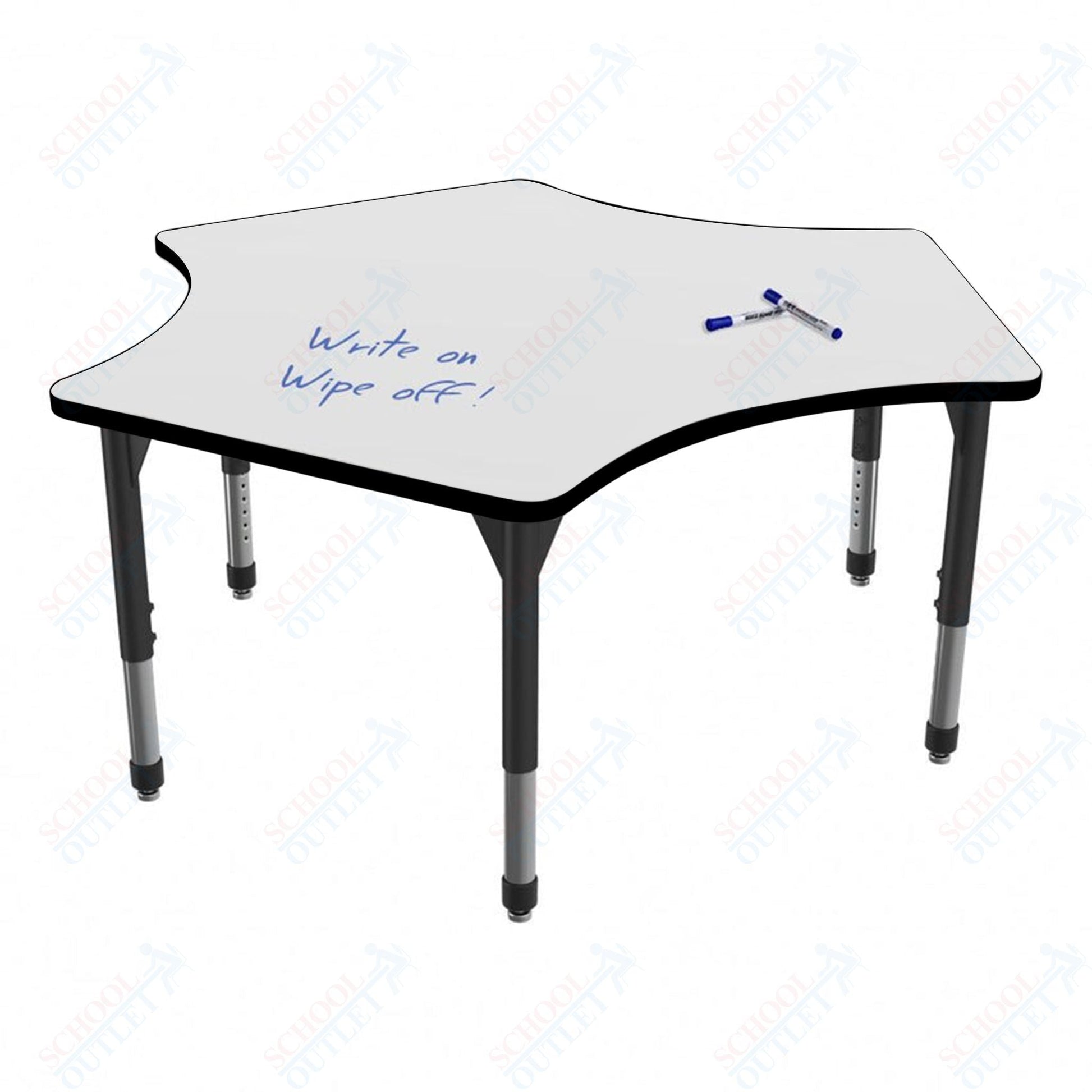 Marco Premier Series Delta Stand - Up Table w/ Dry Erase Top 60" x 60" Adj Height 32" - 42" (43 - 2251 - DA) - SchoolOutlet