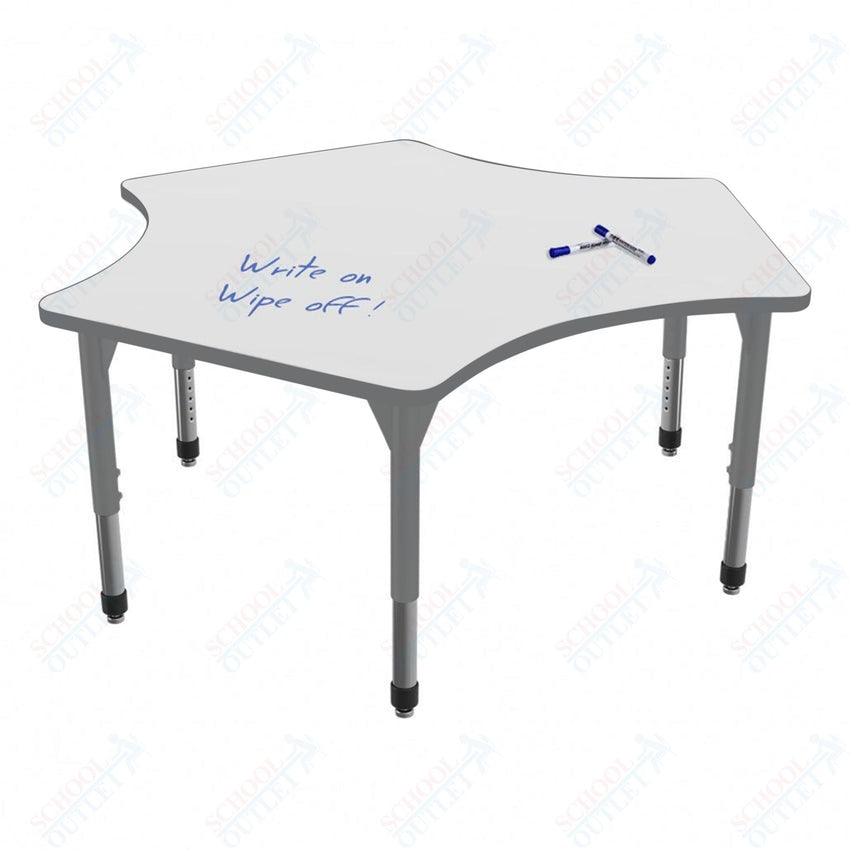 Marco Premier Series Delta Stand - Up Table w/ Dry Erase Top 60" x 60" Adj Height 32" - 42" (43 - 2251 - DA) - SchoolOutlet