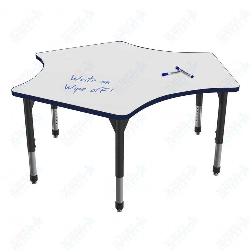 Marco Premier Series Delta Stand - Up Table w/ Dry Erase Top 60" x 60" Adj Height 32" - 42" (43 - 2251 - DA) - SchoolOutlet