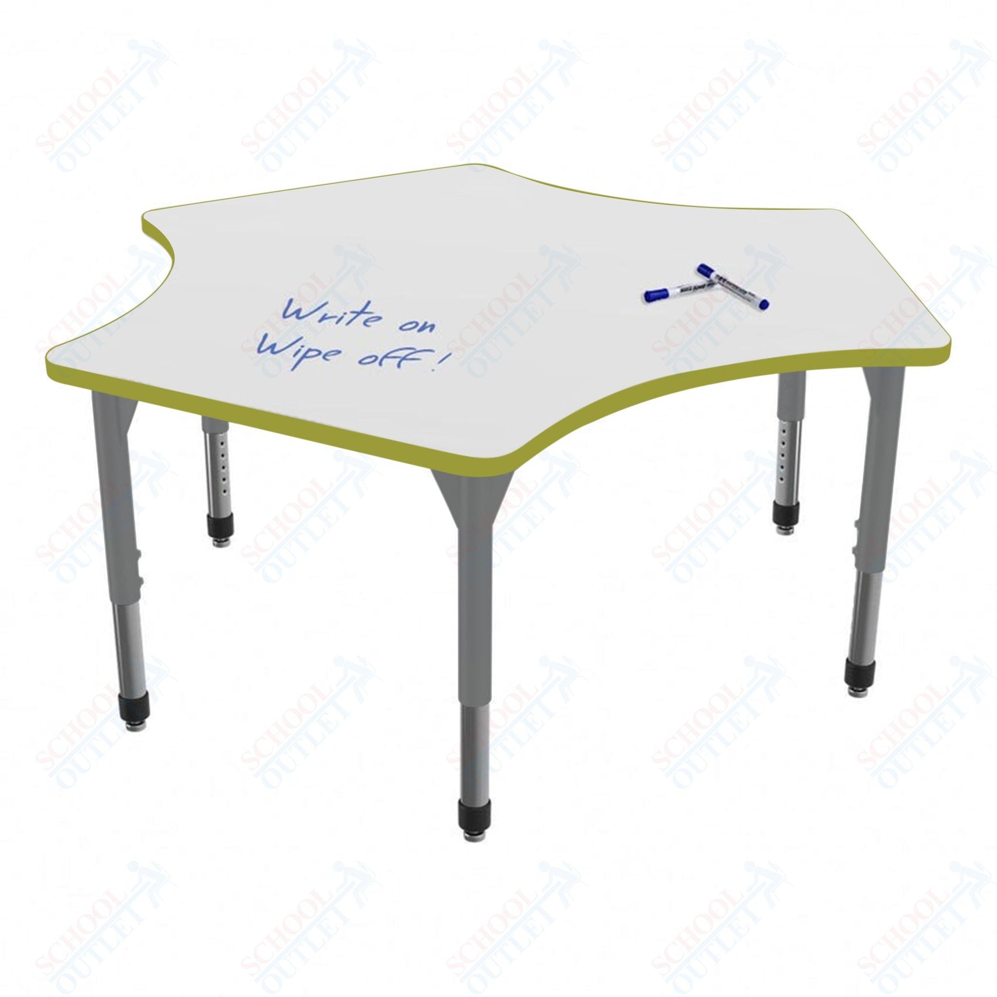 Marco Premier Series Delta Stand - Up Table w/ Dry Erase Top 60" x 60" Adj Height 32" - 42" (43 - 2251 - DA) - SchoolOutlet