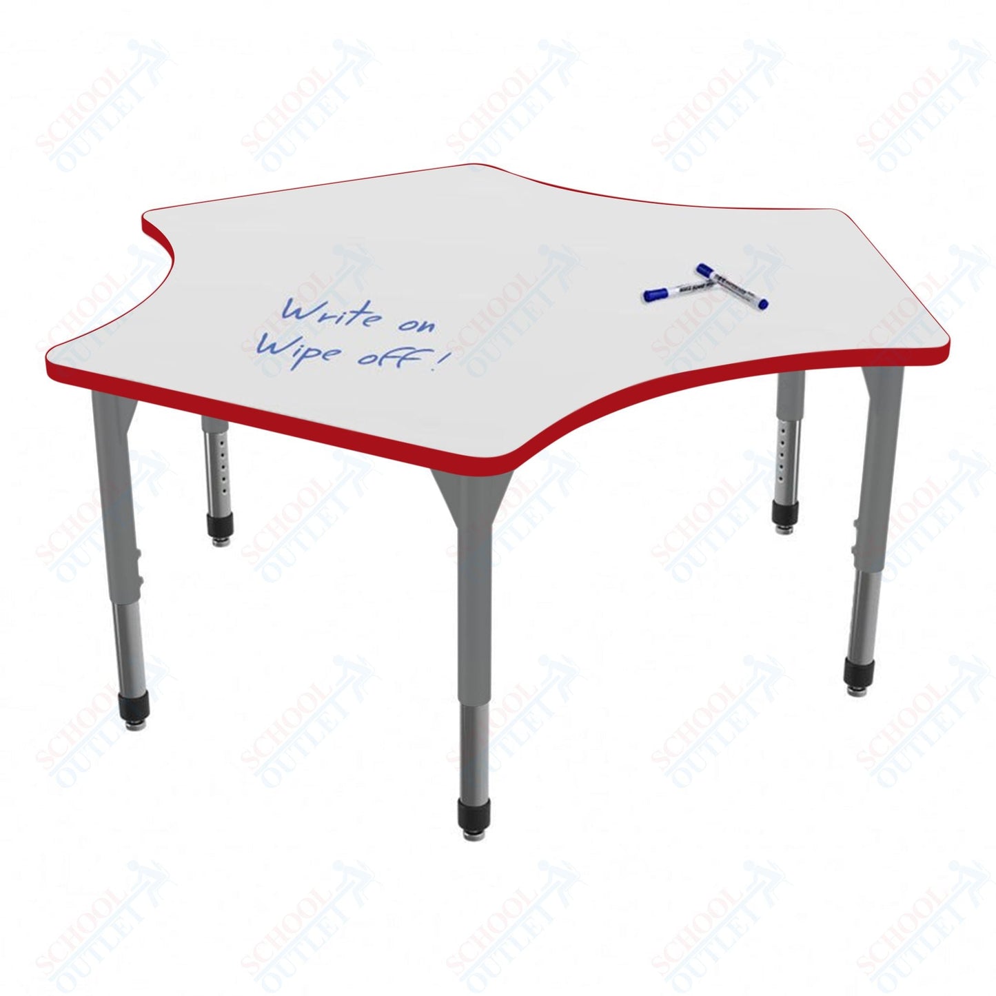 Marco Premier Series Delta Stand - Up Table w/ Dry Erase Top 60" x 60" Adj Height 32" - 42" (43 - 2251 - DA) - SchoolOutlet