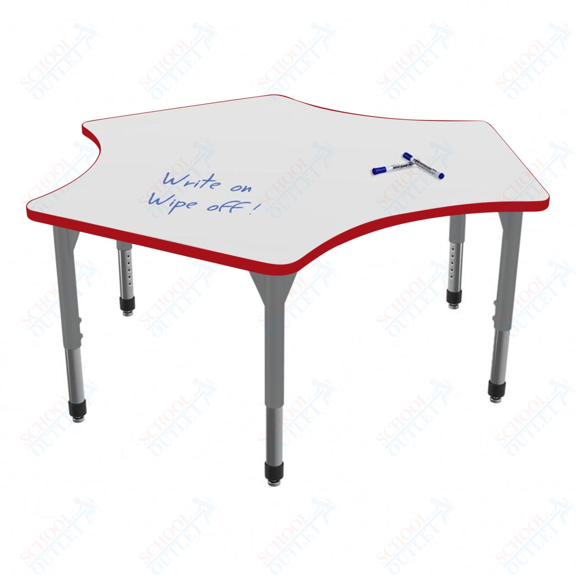 Marco Premier Series Delta Stand - Up Table w/ Dry Erase Top 60" x 60" Adj Height 32" - 42" (43 - 2251 - DA) - SchoolOutlet