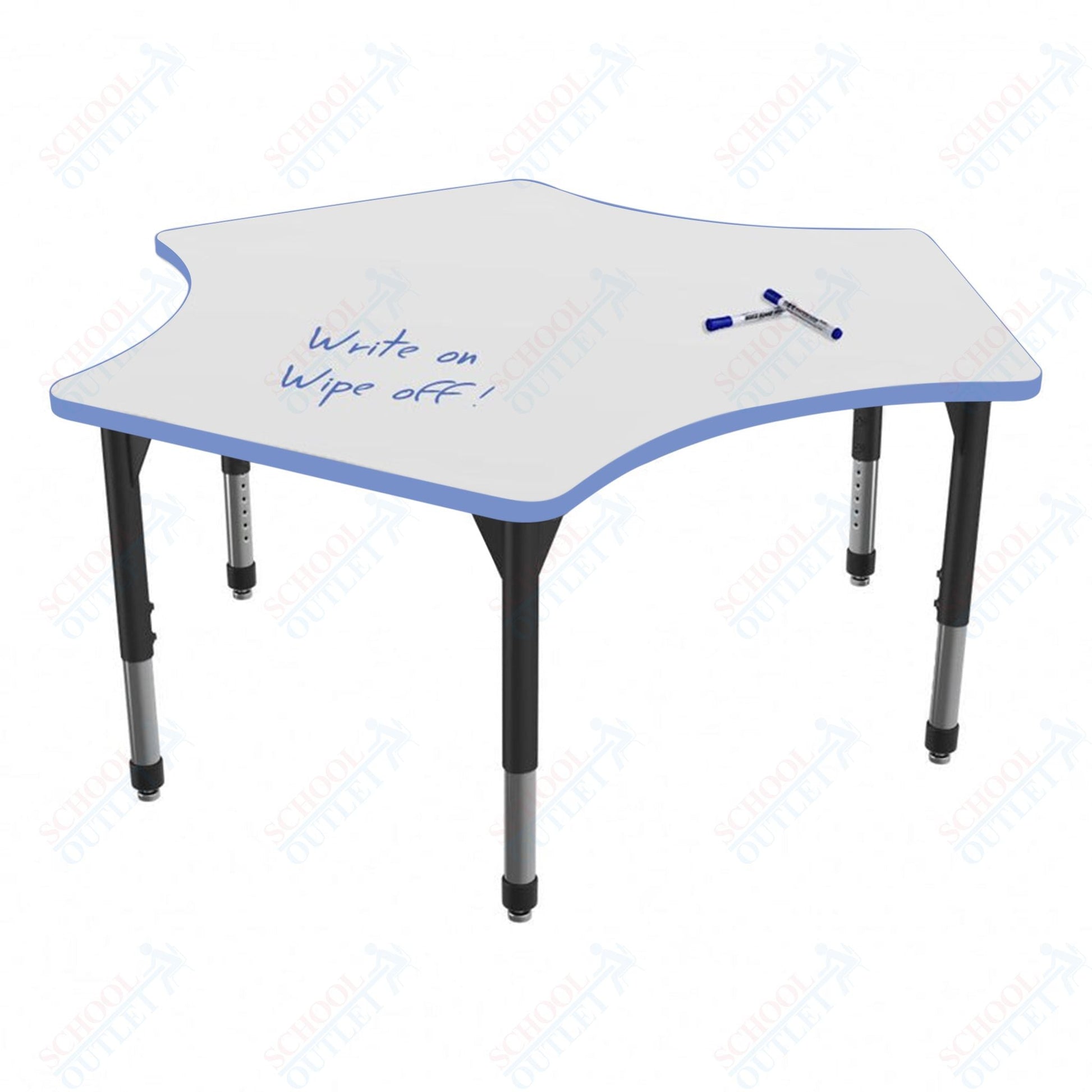 Marco Premier Series Delta Stand - Up Table w/ Dry Erase Top 60" x 60" Adj Height 32" - 42" (43 - 2251 - DA) - SchoolOutlet