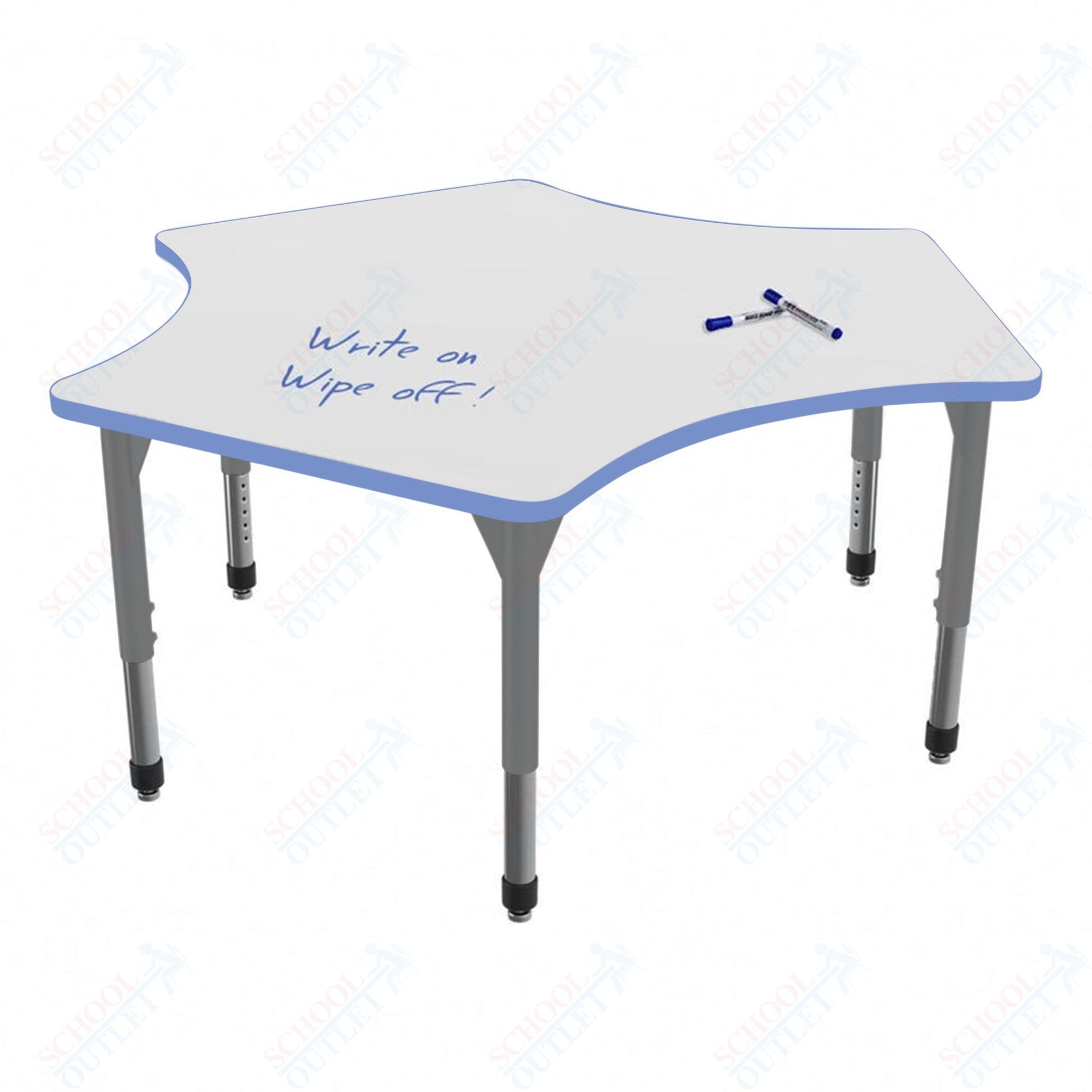 Marco Premier Series Delta Stand - Up Table w/ Dry Erase Top 60" x 60" Adj Height 32" - 42" (43 - 2251 - DA) - SchoolOutlet