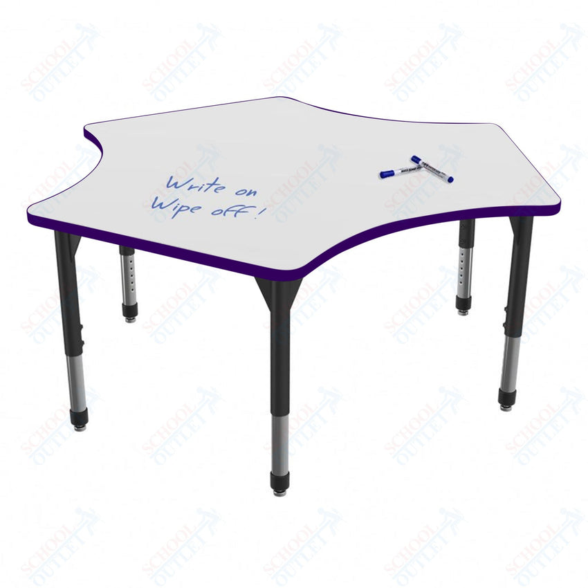 Marco Premier Series Delta Stand - Up Table w/ Dry Erase Top 60" x 60" Adj Height 32" - 42" (43 - 2251 - DA) - SchoolOutlet
