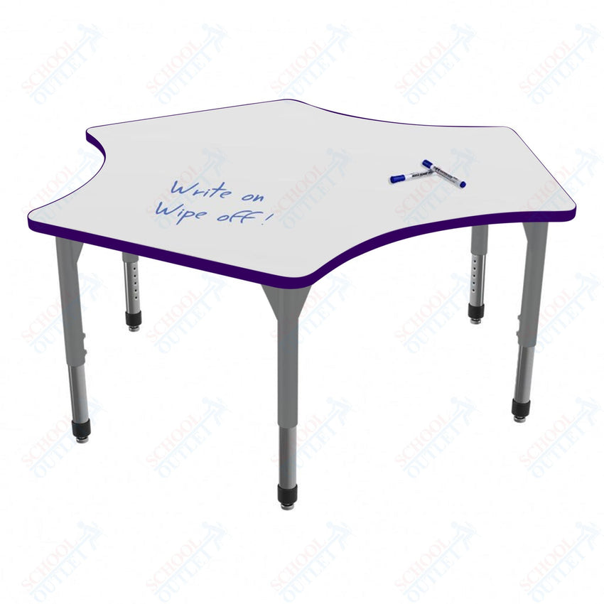 Marco Premier Series Delta Stand - Up Table w/ Dry Erase Top 60" x 60" Adj Height 32" - 42" (43 - 2251 - DA) - SchoolOutlet