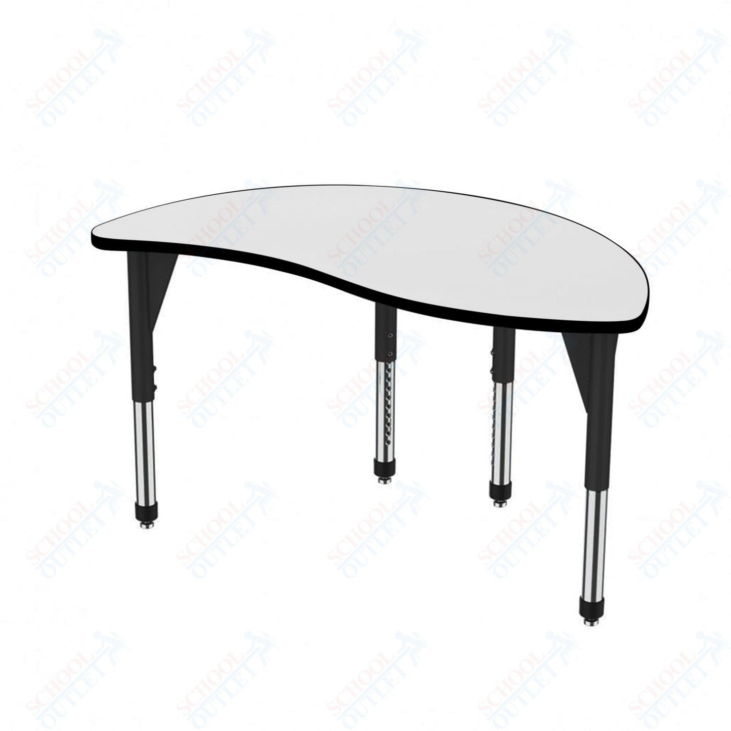 Marco Premier Series Wave Half Round Stand - Up Table w/ Dry Erase Top 30" x 54" Adj Height 32" - 42" (43 - 2252 - DA) - SchoolOutlet