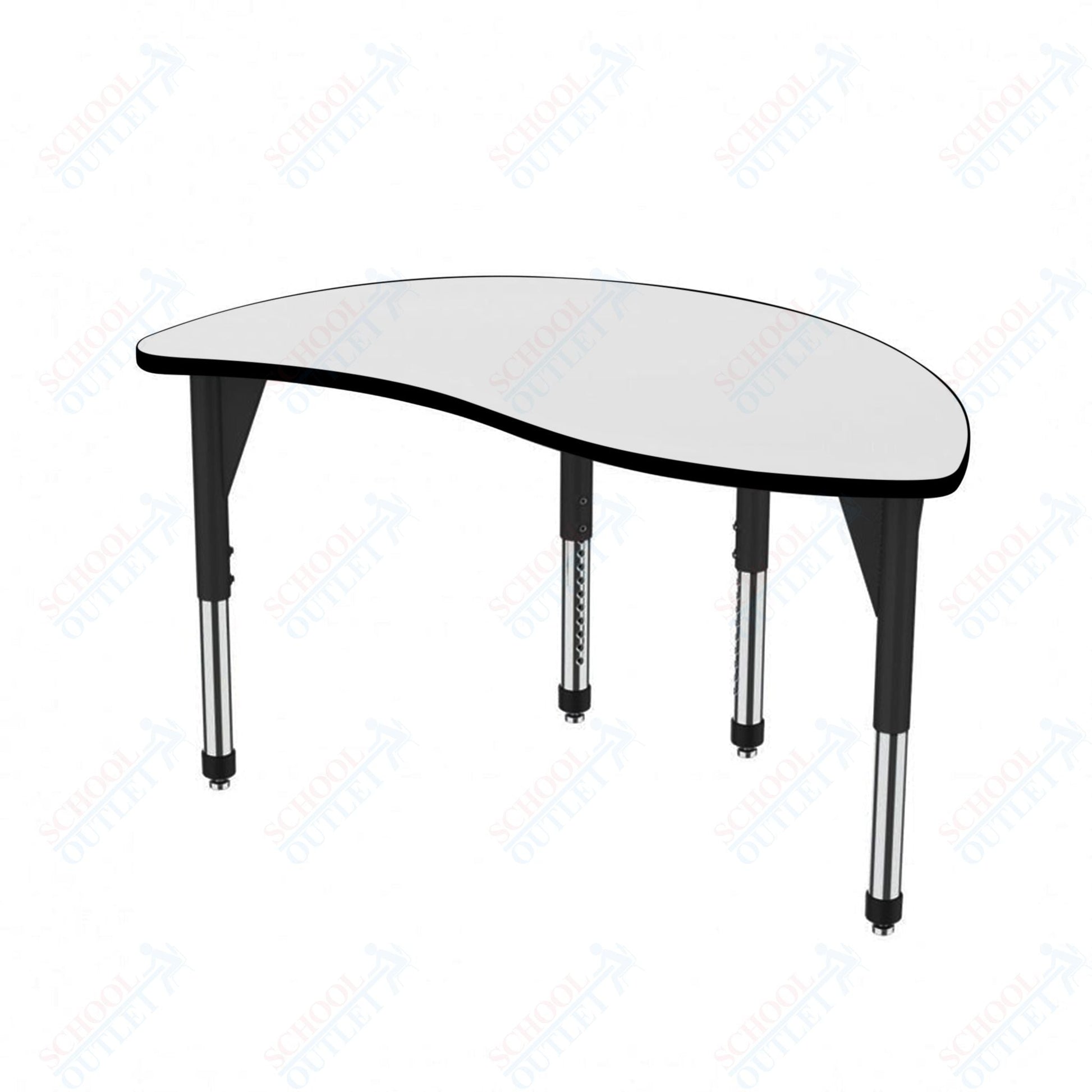 Marco Premier Series Wave Half Round Stand - Up Table w/ Dry Erase Top 30" x 54" Adj Height 32" - 42" (43 - 2252 - DA) - SchoolOutlet