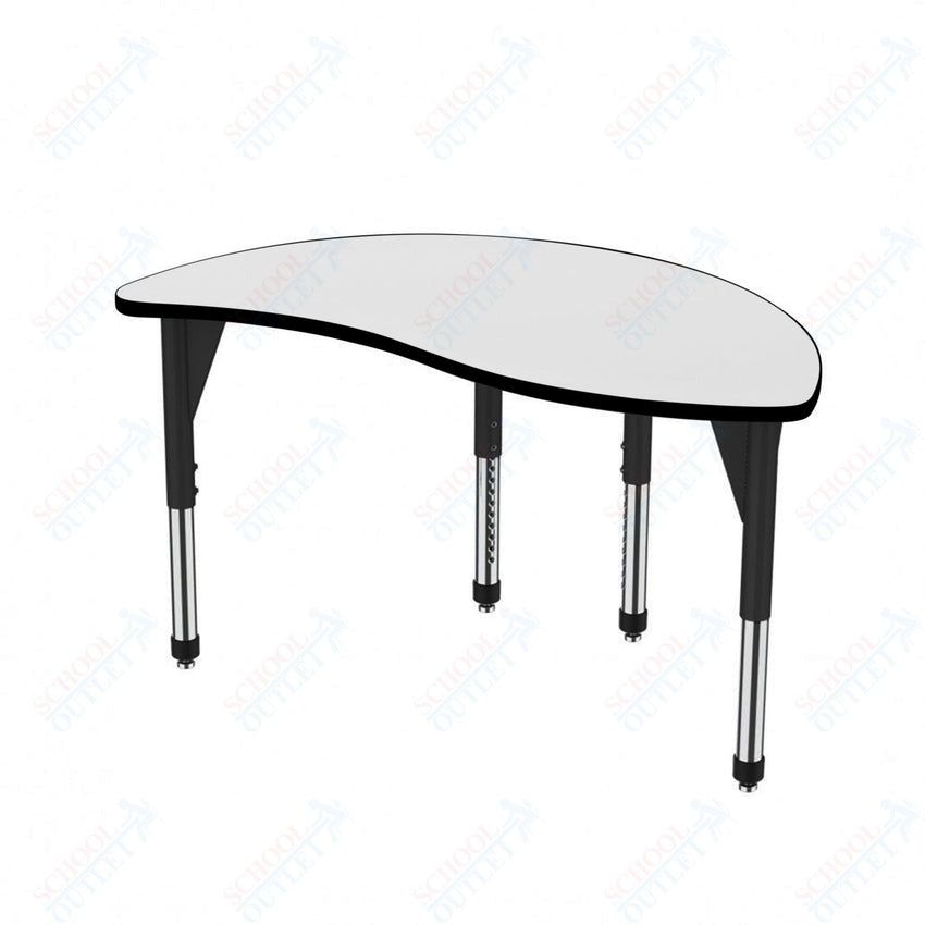 Marco Premier Series Wave Half Round Stand - Up Table w/ Dry Erase Top 30" x 54" Adj Height 32" - 42" (43 - 2252 - DA) - SchoolOutlet