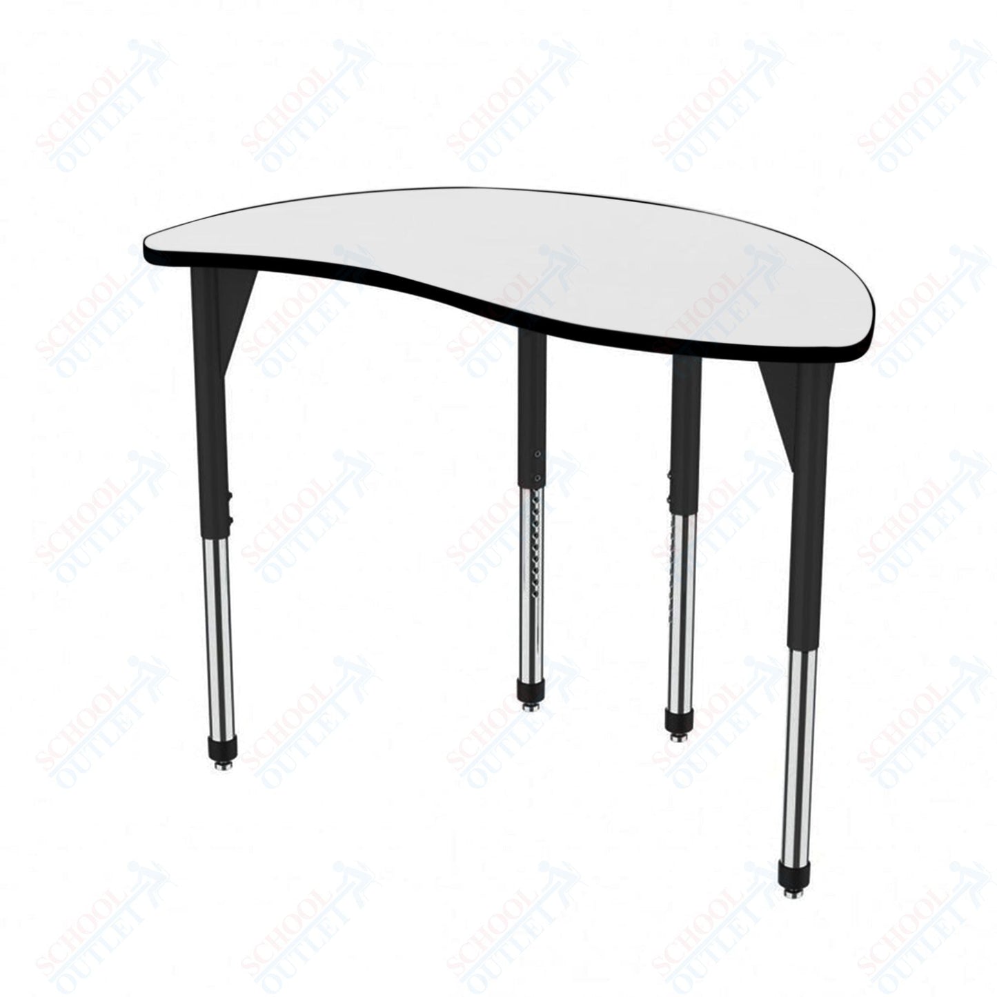 Marco Premier Series Wave Half Round Activity Table w/ Dry Erase Top 30" x 54" Adj Height 21" - 31" (43 - 2252 - DB) - SchoolOutlet