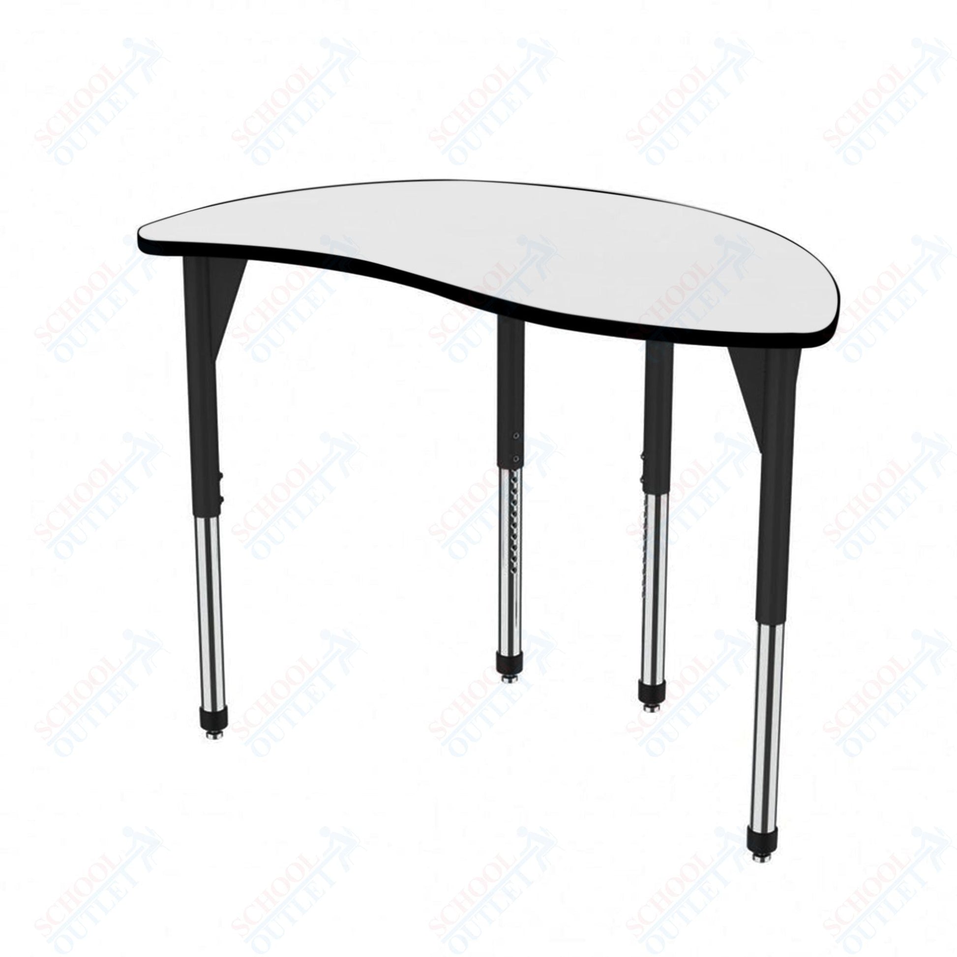 Marco Premier Series Wave Half Round Activity Table w/ Dry Erase Top 30" x 54" Adj Height 21" - 31" (43 - 2252 - DB) - SchoolOutlet