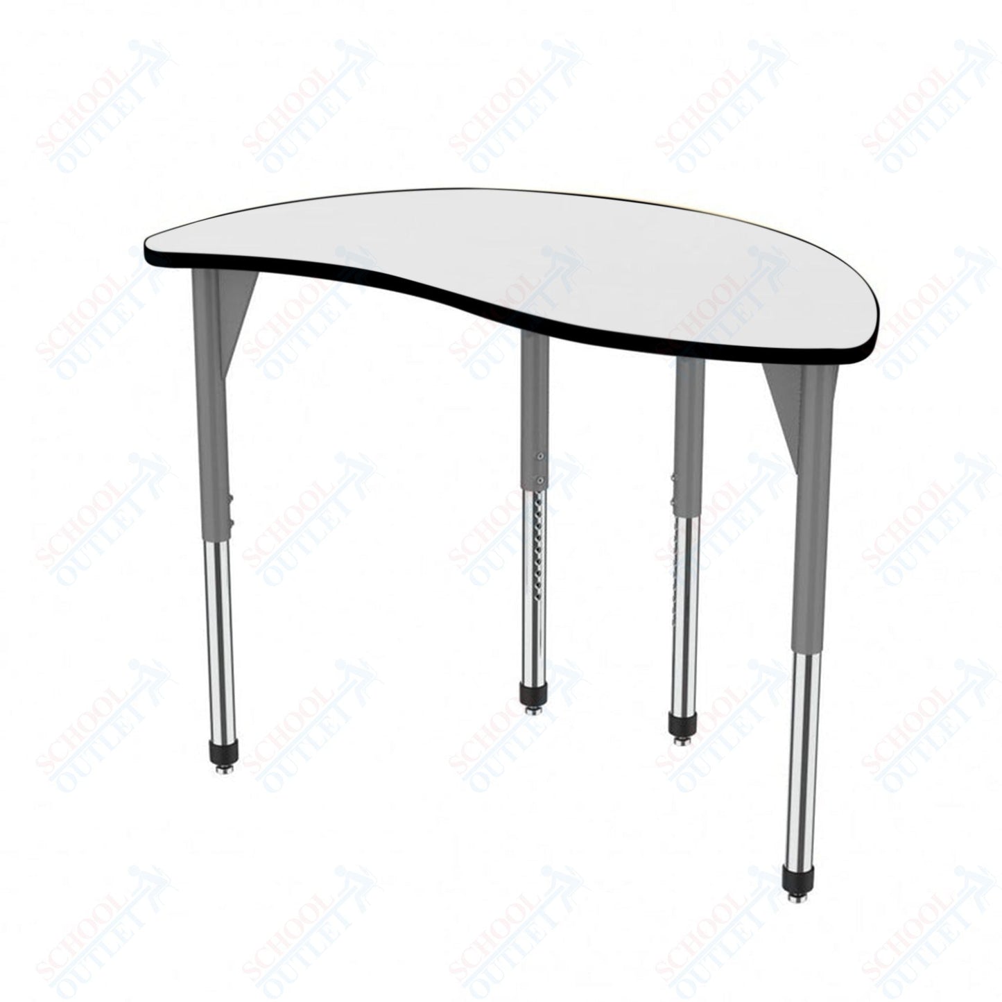 Marco Premier Series Wave Half Round Activity Table w/ Dry Erase Top 30" x 54" Adj Height 21" - 31" (43 - 2252 - DB) - SchoolOutlet