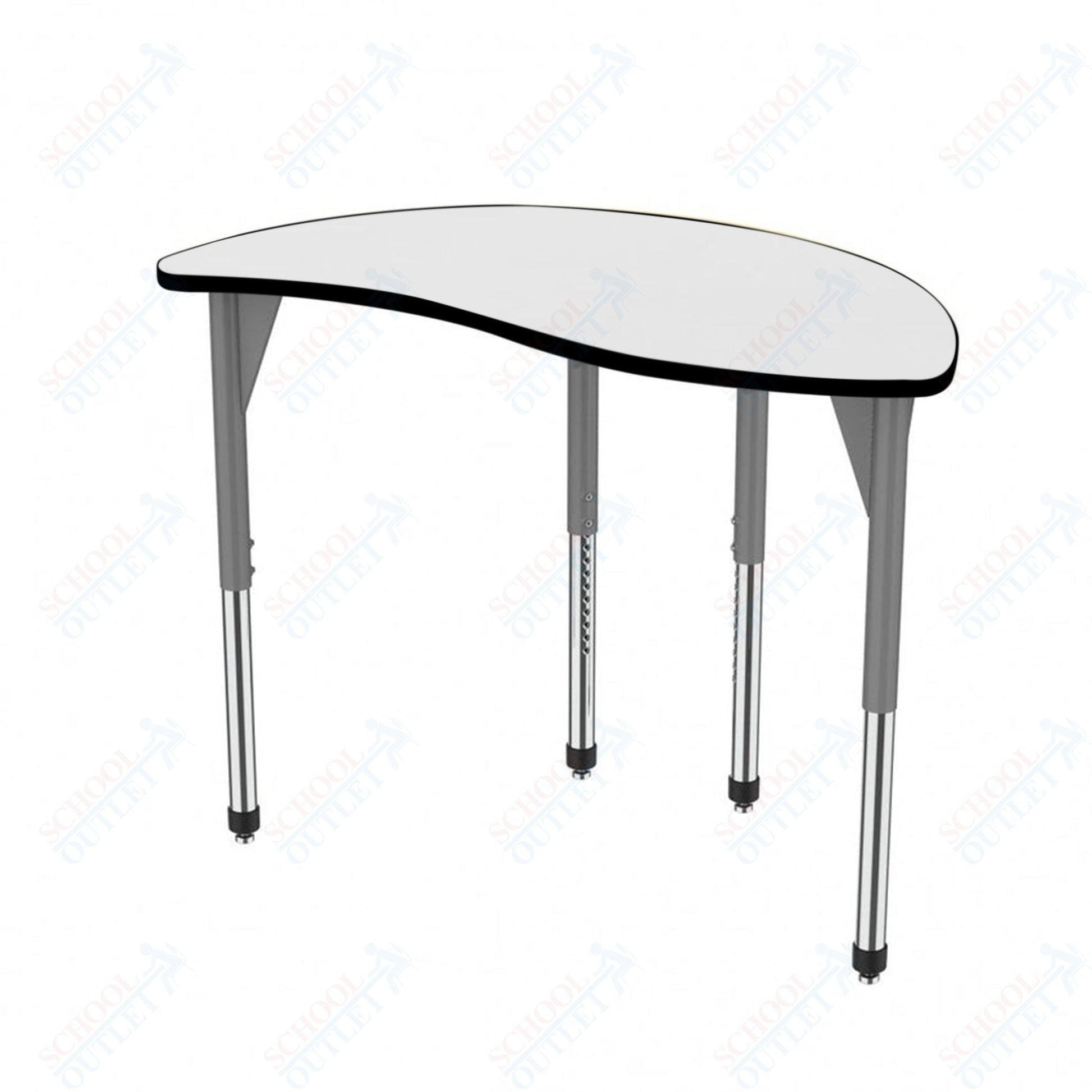 Marco Premier Series Wave Half Round Activity Table w/ Dry Erase Top 30" x 54" Adj Height 21" - 31" (43 - 2252 - DB) - SchoolOutlet