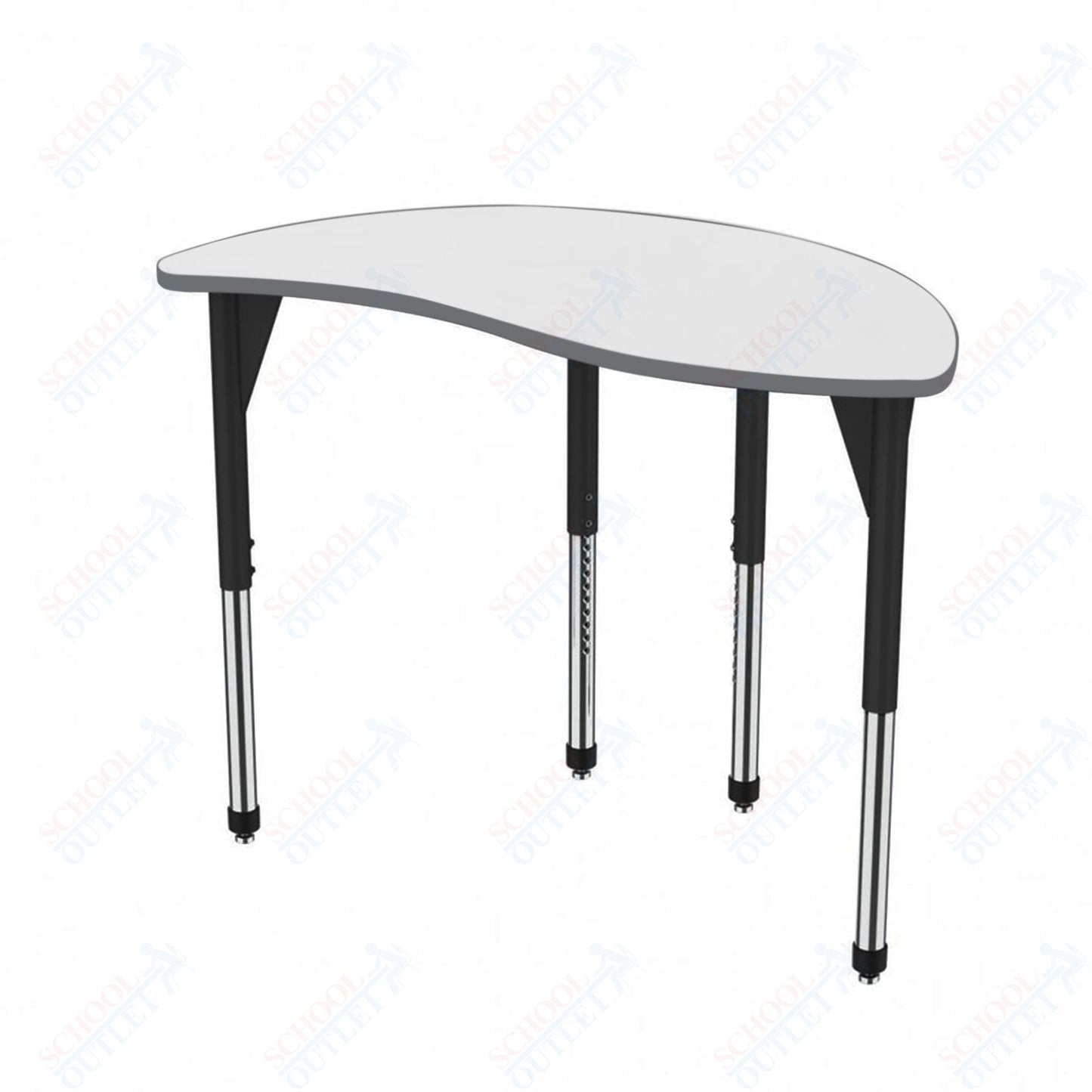 Marco Premier Series Wave Half Round Activity Table w/ Dry Erase Top 30" x 54" Adj Height 21" - 31" (43 - 2252 - DB) - SchoolOutlet