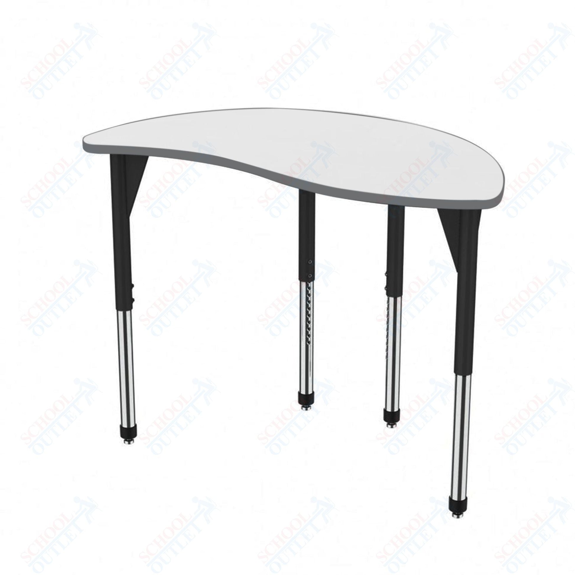 Marco Premier Series Wave Half Round Activity Table w/ Dry Erase Top 30" x 54" Adj Height 21" - 31" (43 - 2252 - DB) - SchoolOutlet