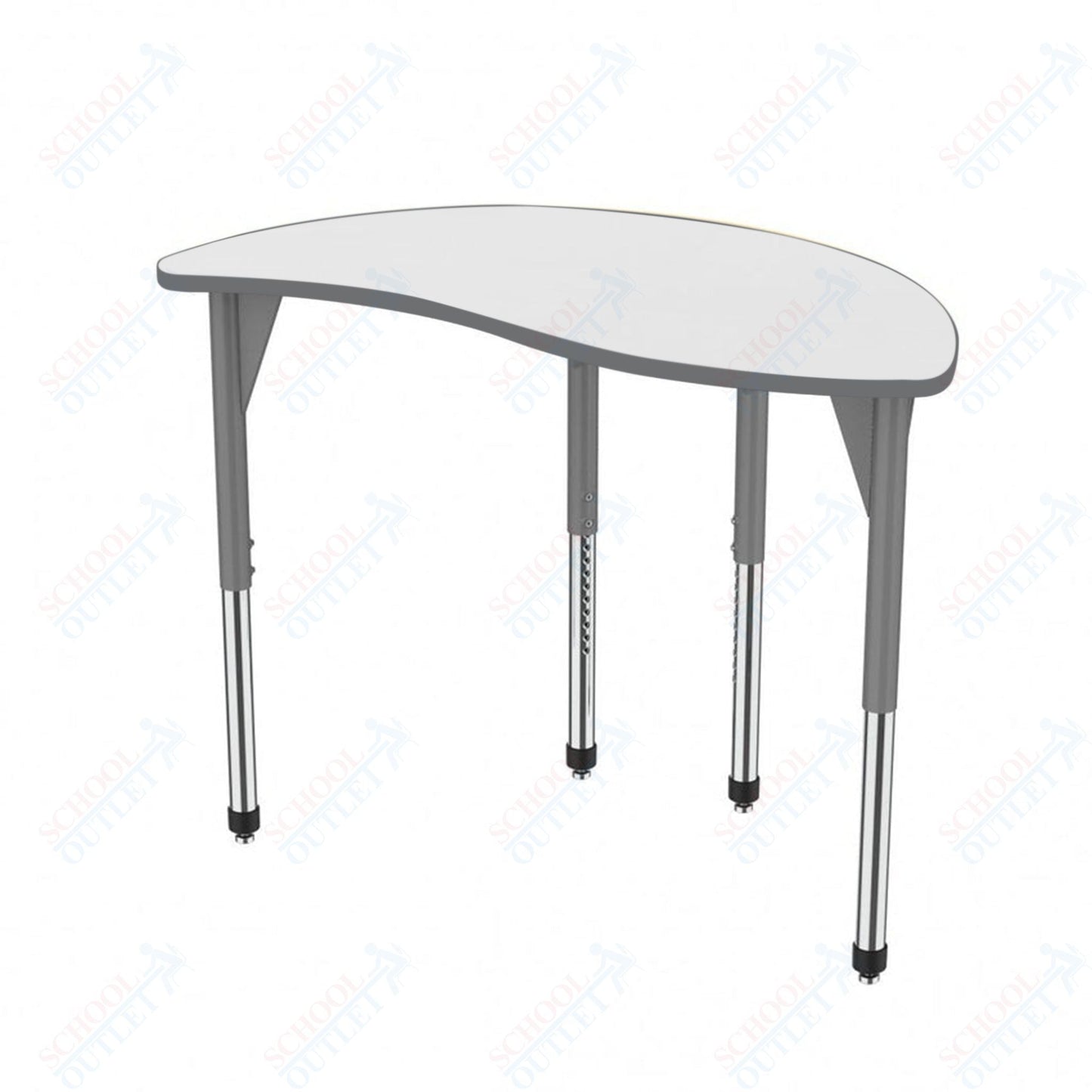 Marco Premier Series Wave Half Round Activity Table w/ Dry Erase Top 30" x 54" Adj Height 21" - 31" (43 - 2252 - DB) - SchoolOutlet