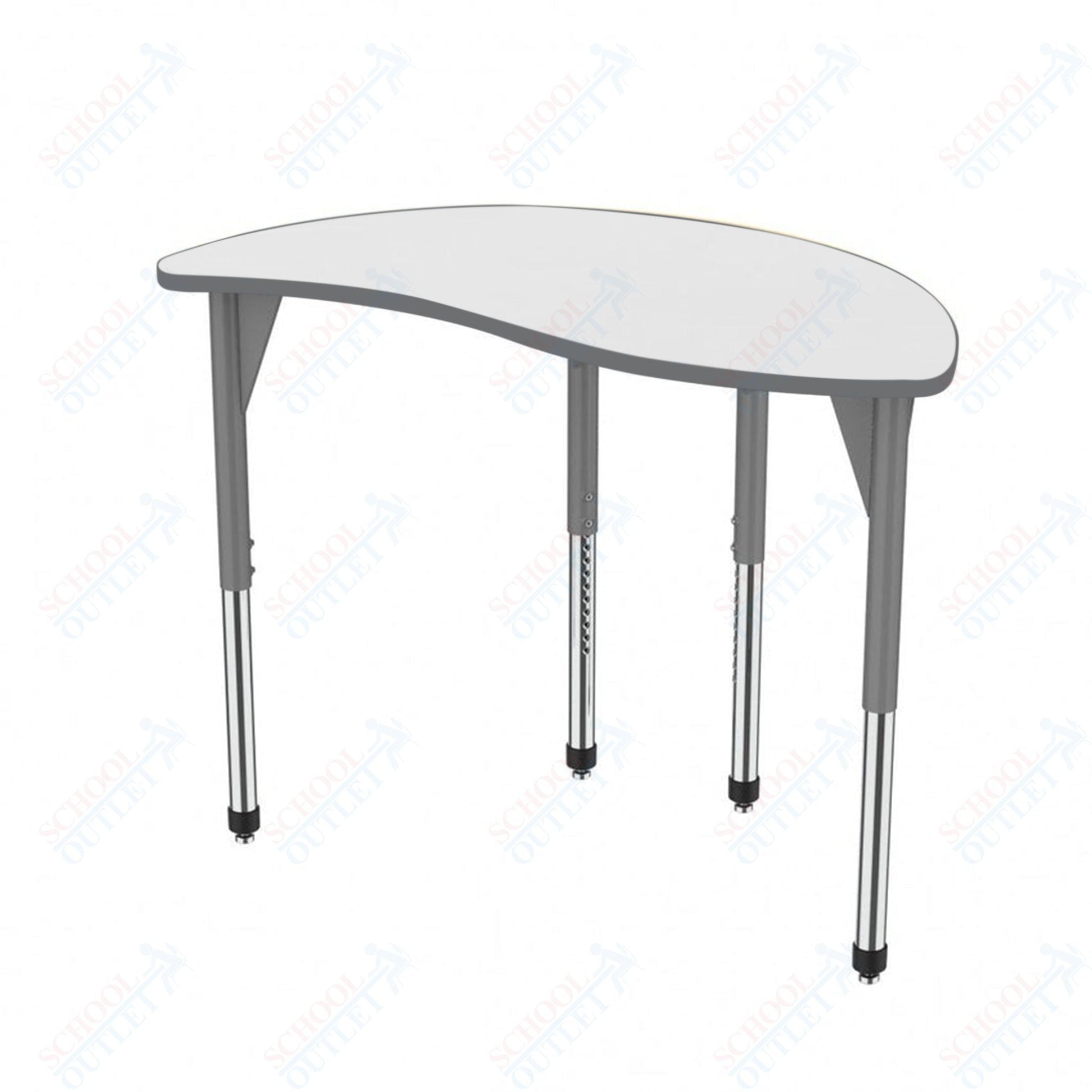 Marco Premier Series Wave Half Round Activity Table w/ Dry Erase Top 30" x 54" Adj Height 21" - 31" (43 - 2252 - DB) - SchoolOutlet