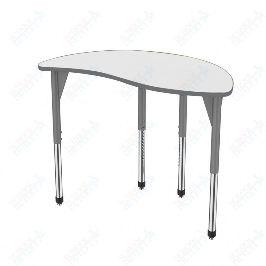 Marco Premier Series Wave Half Round Activity Table w/ Dry Erase Top 30" x 54" Adj Height 21" - 31" (43 - 2252 - DB) - SchoolOutlet
