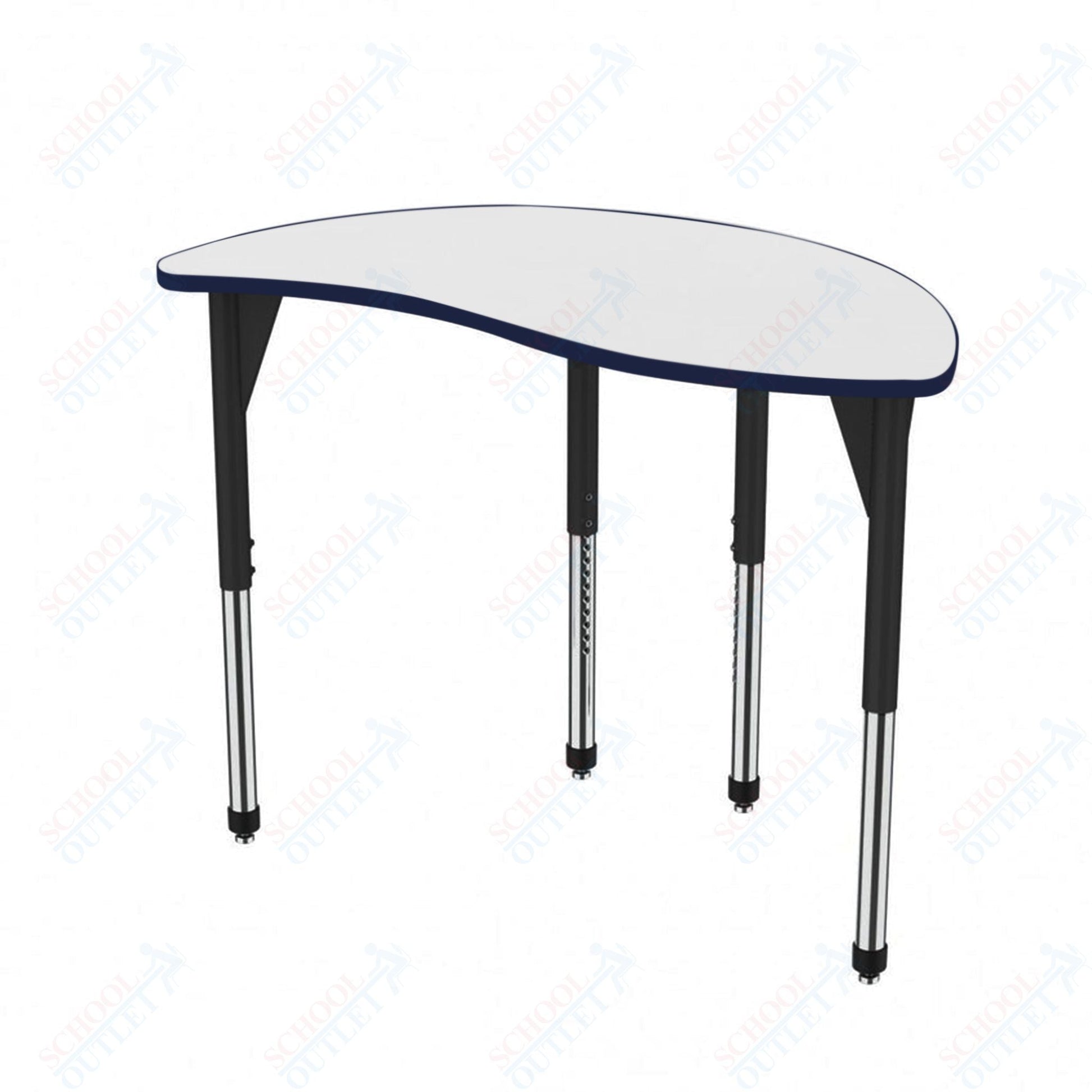 Marco Premier Series Wave Half Round Activity Table w/ Dry Erase Top 30" x 54" Adj Height 21" - 31" (43 - 2252 - DB) - SchoolOutlet