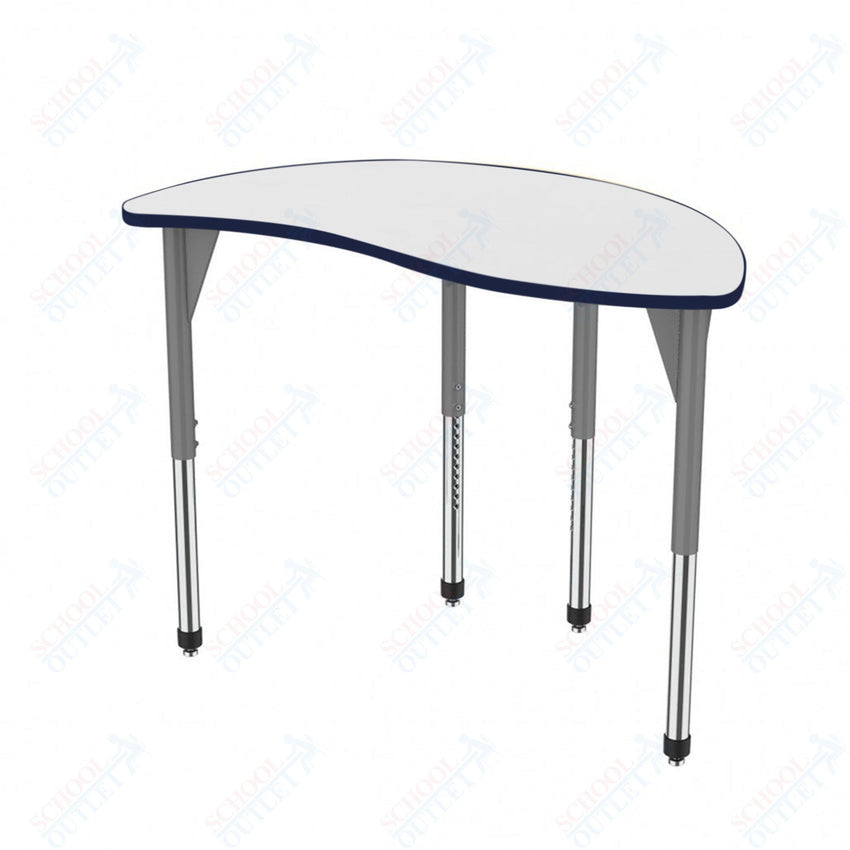 Marco Premier Series Wave Half Round Activity Table w/ Dry Erase Top 30" x 54" Adj Height 21" - 31" (43 - 2252 - DB) - SchoolOutlet
