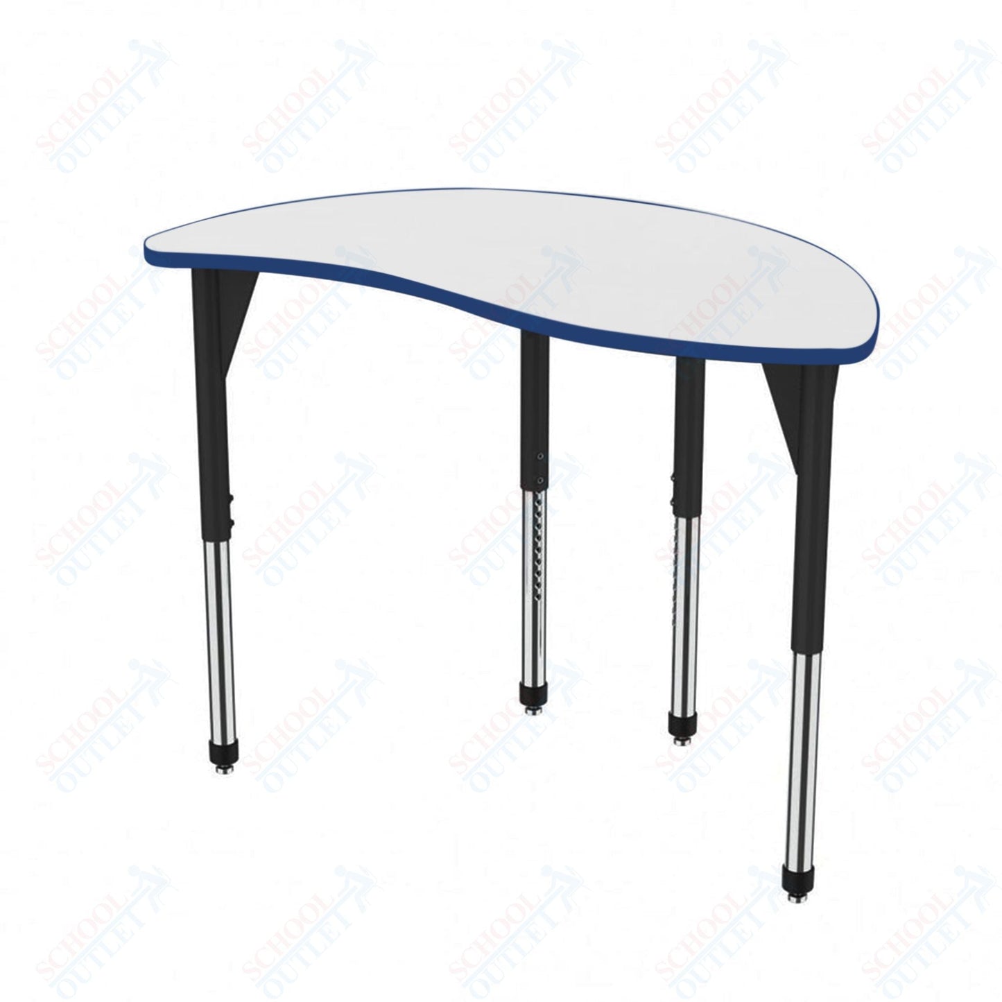 Marco Premier Series Wave Half Round Activity Table w/ Dry Erase Top 30" x 54" Adj Height 21" - 31" (43 - 2252 - DB) - SchoolOutlet