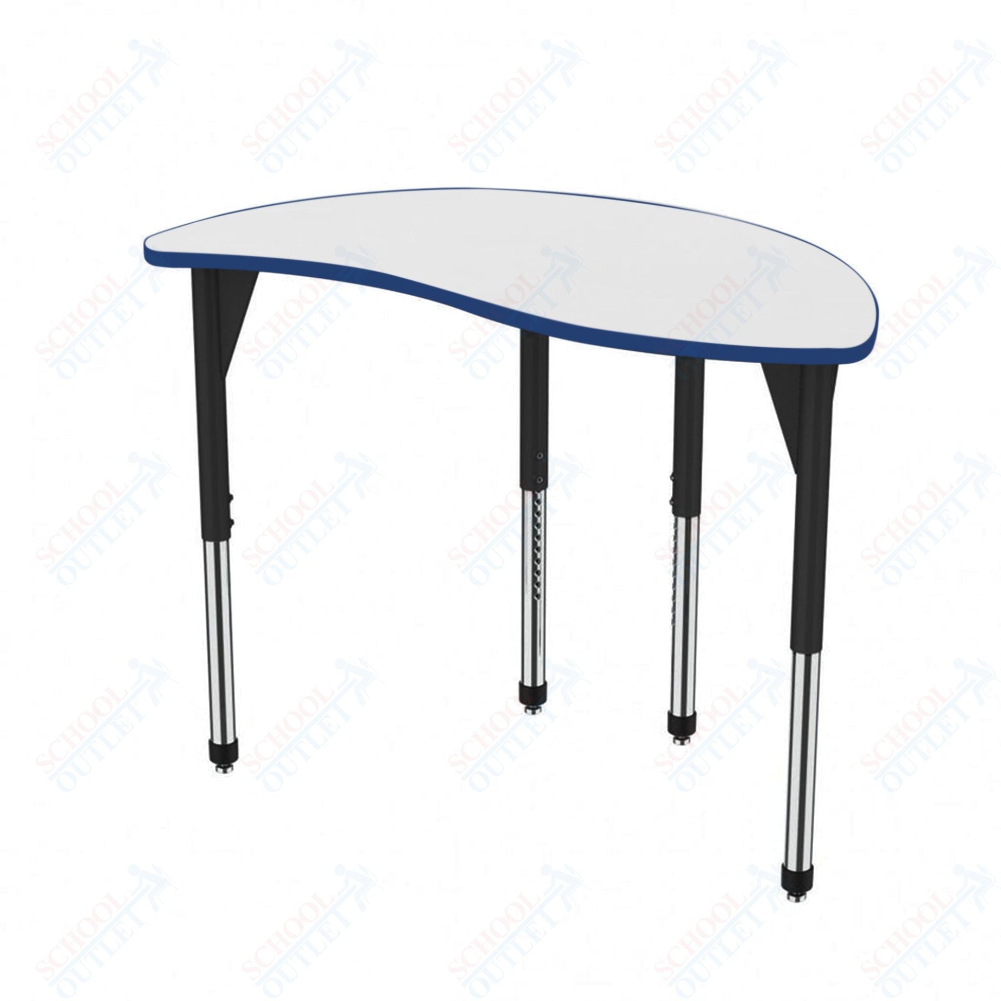 Marco Premier Series Wave Half Round Activity Table w/ Dry Erase Top 30" x 54" Adj Height 21" - 31" (43 - 2252 - DB) - SchoolOutlet