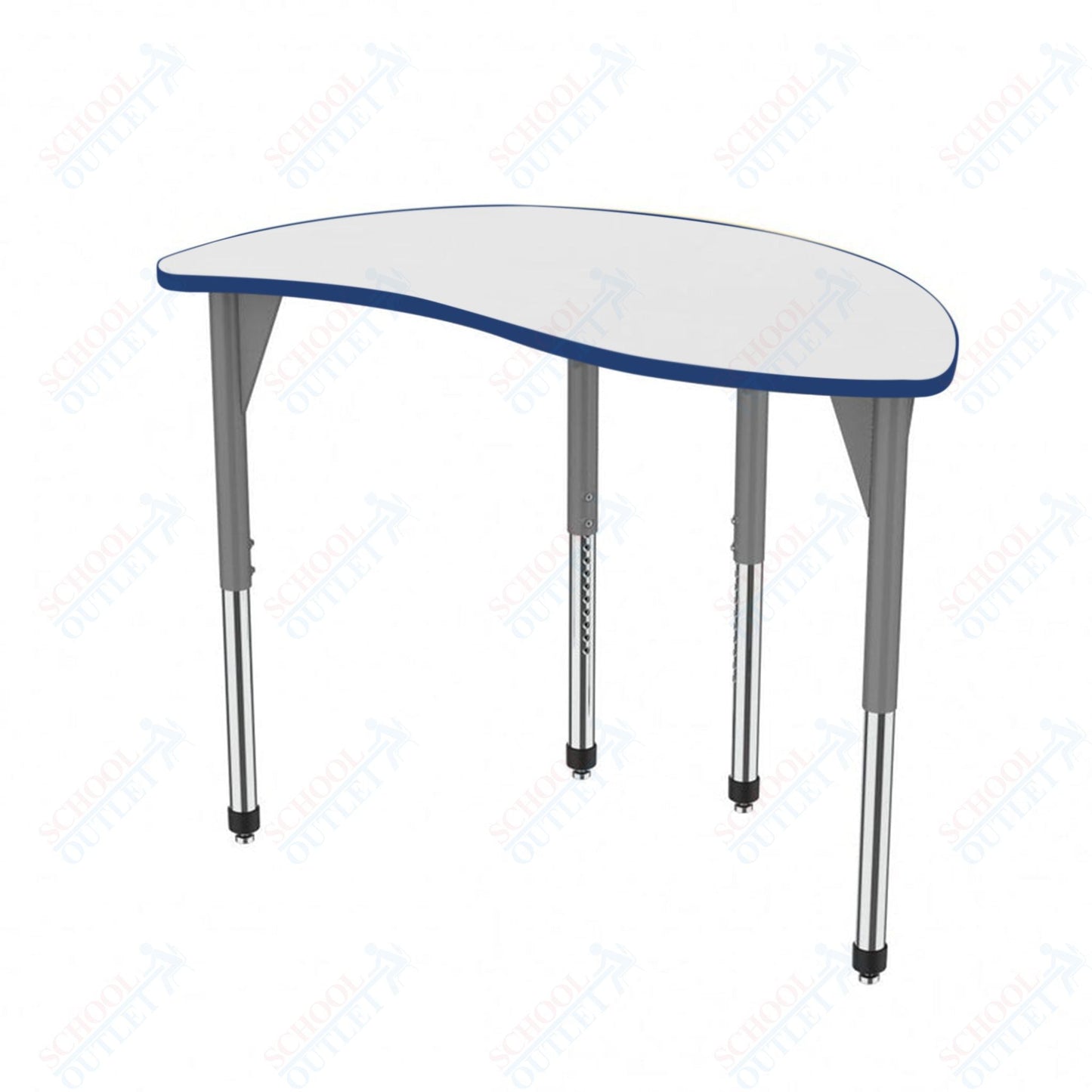Marco Premier Series Wave Half Round Activity Table w/ Dry Erase Top 30" x 54" Adj Height 21" - 31" (43 - 2252 - DB) - SchoolOutlet